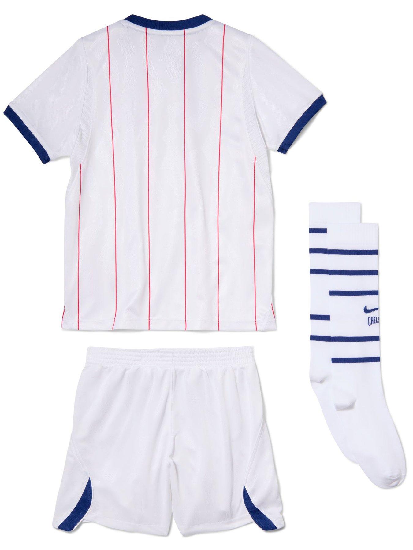 Image 2 of 3 of Nike Girls Chelsea 26/27 Dri-FIT Pinstripe Mini Kit - White