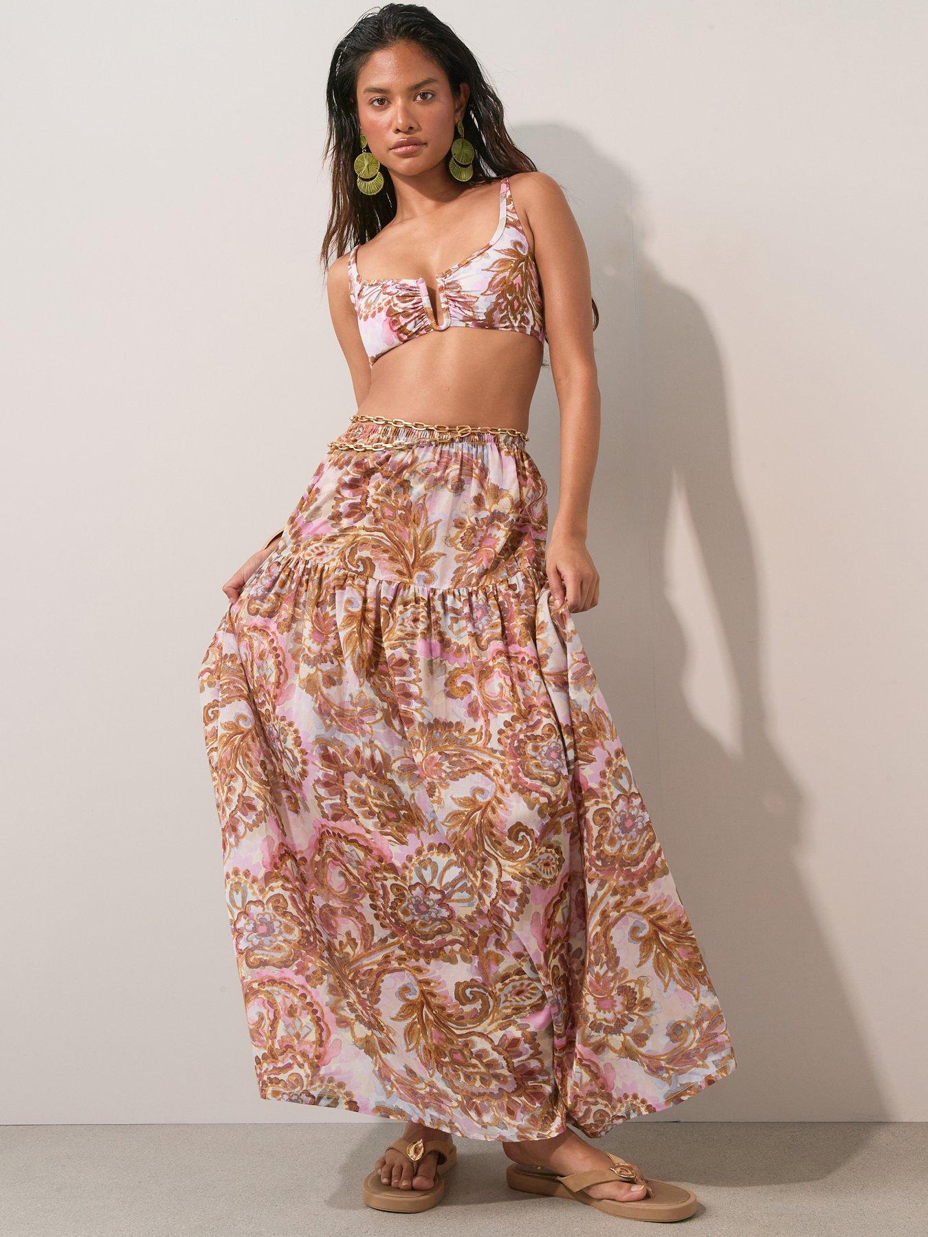 The Very Collection Drop Waist Maxi Beach Skirt - Multi