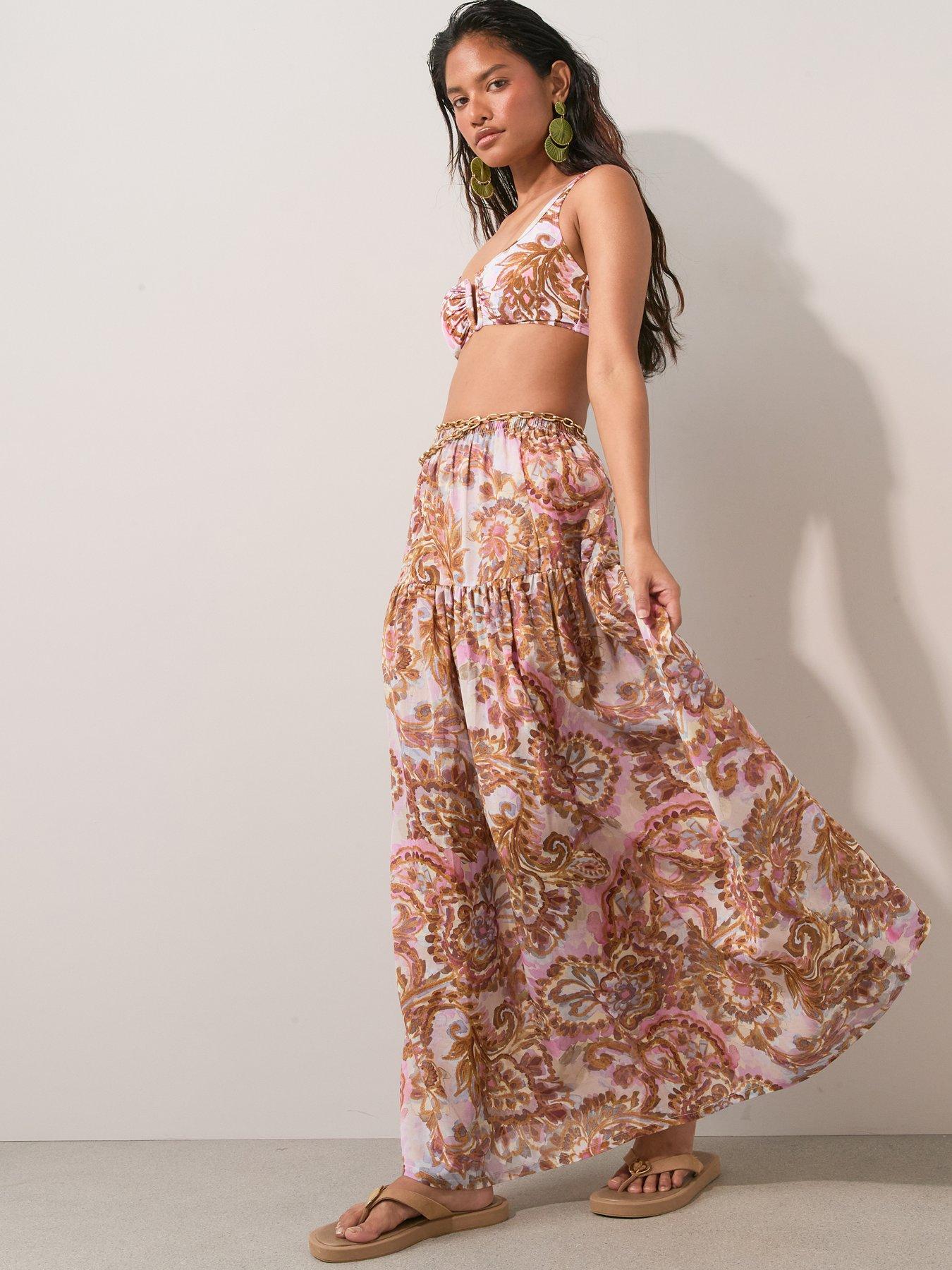 Image 3 of 6 of The Very Collection Drop Waist Maxi Beach Skirt - Multi