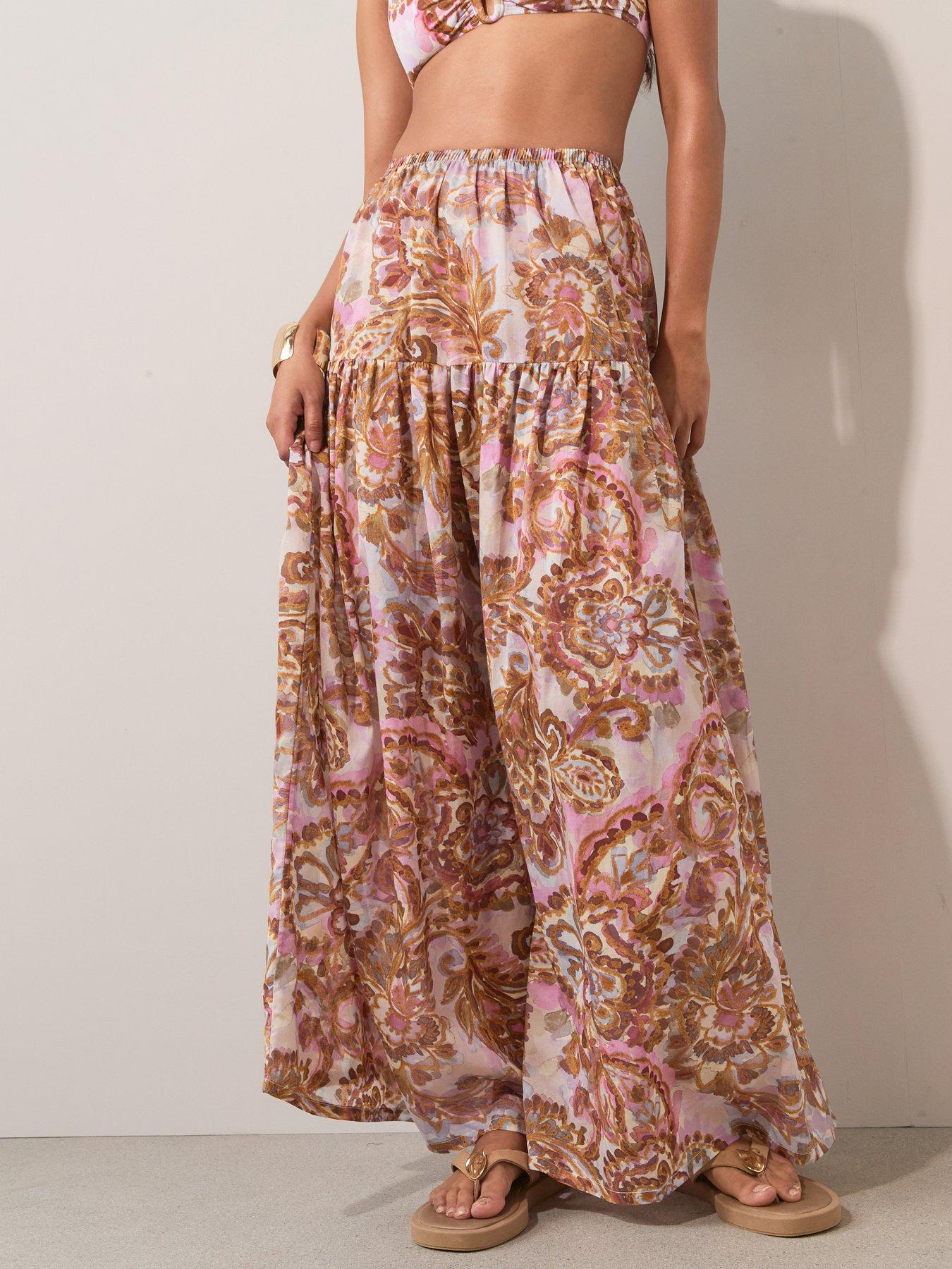 Image 4 of 6 of The Very Collection Drop Waist Maxi Beach Skirt - Multi