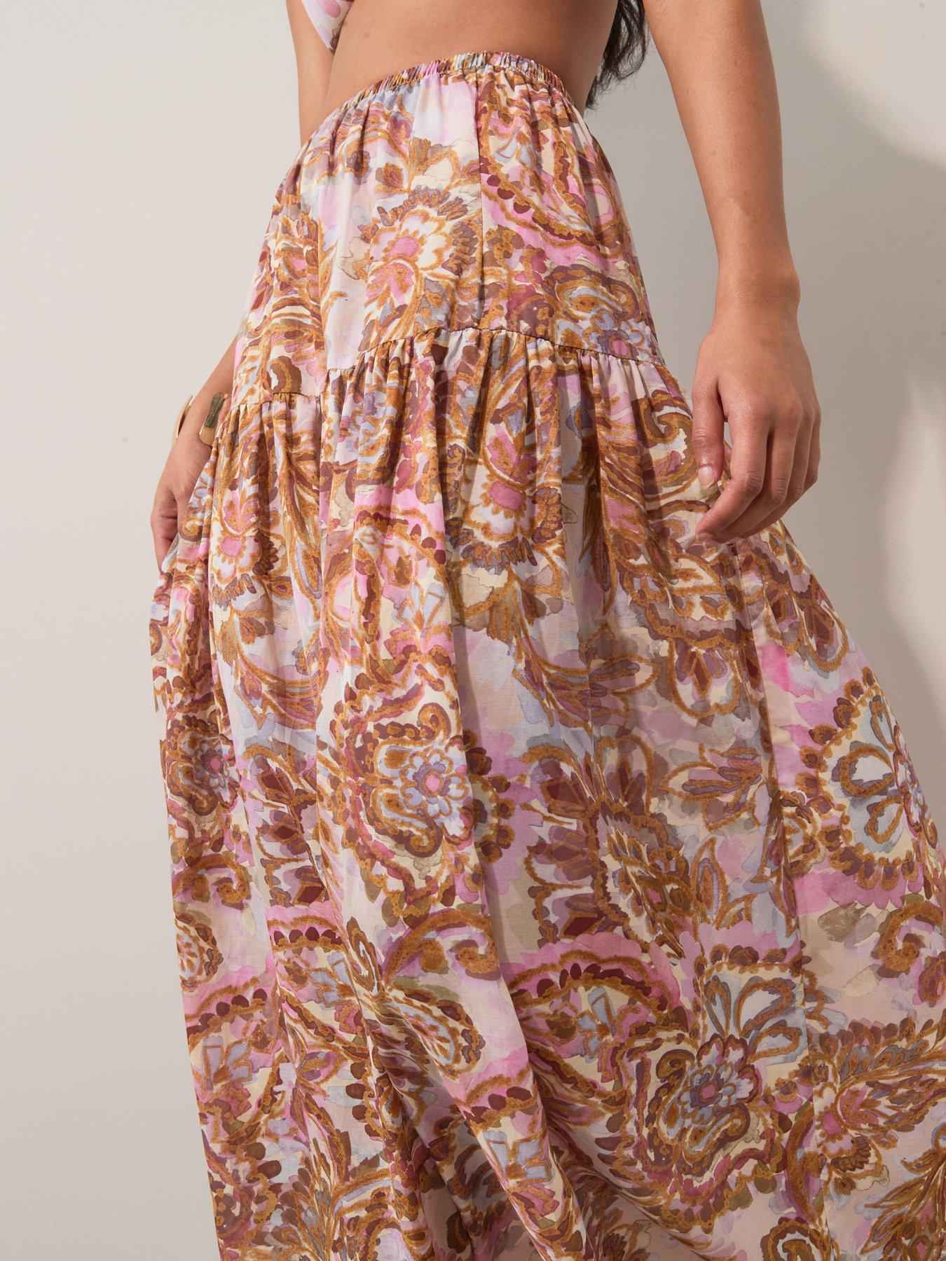 Image 5 of 6 of The Very Collection Drop Waist Maxi Beach Skirt - Multi