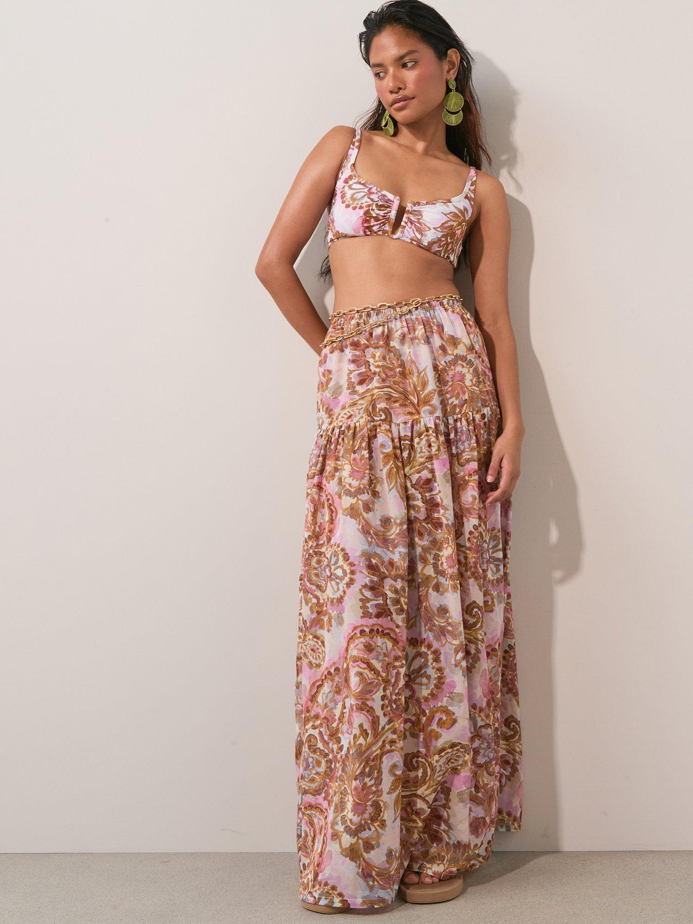 Image 6 of 6 of The Very Collection Drop Waist Maxi Beach Skirt - Multi