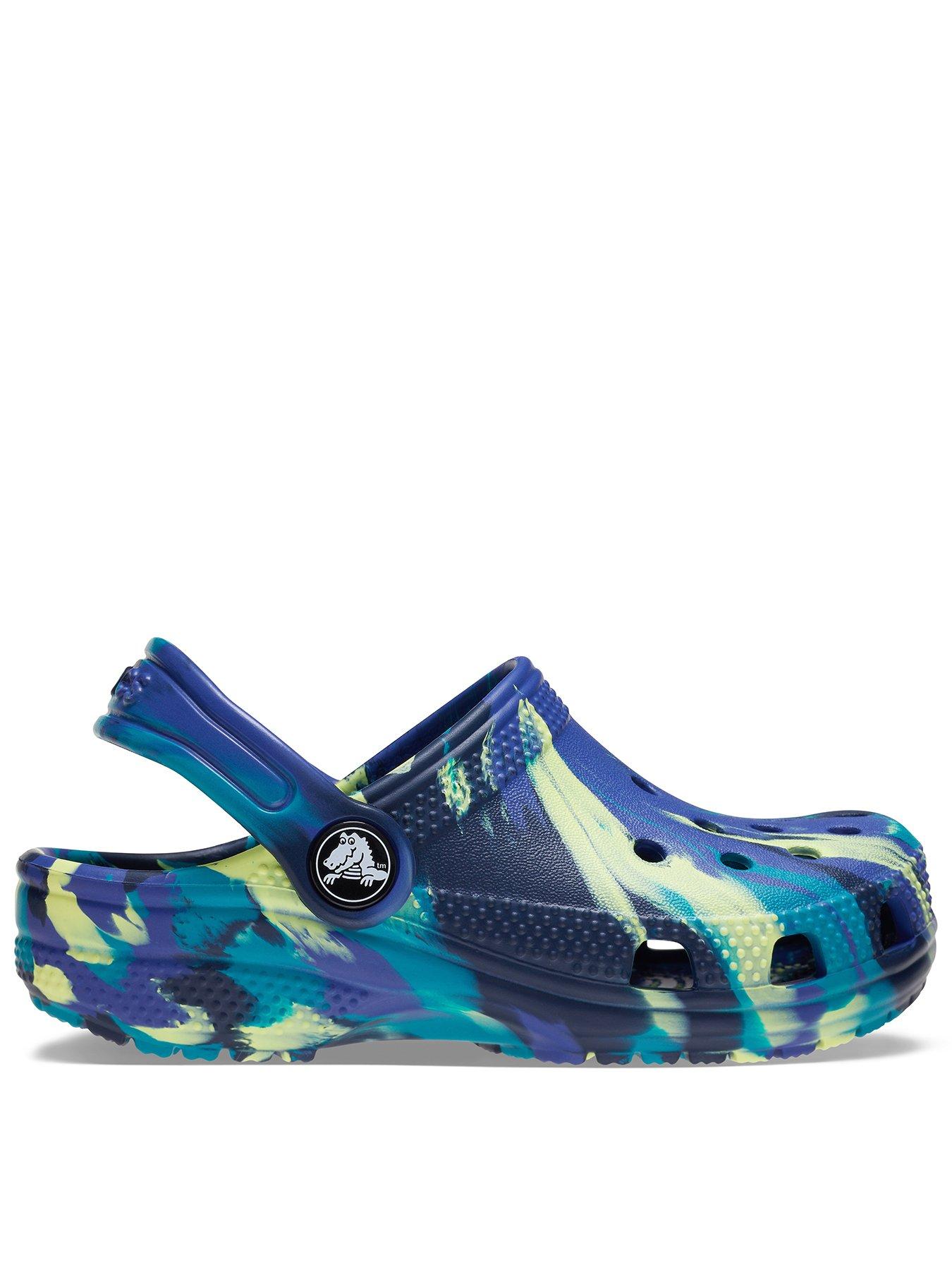 crocs-kids-classic-marbled-clog-navyturbo-teal