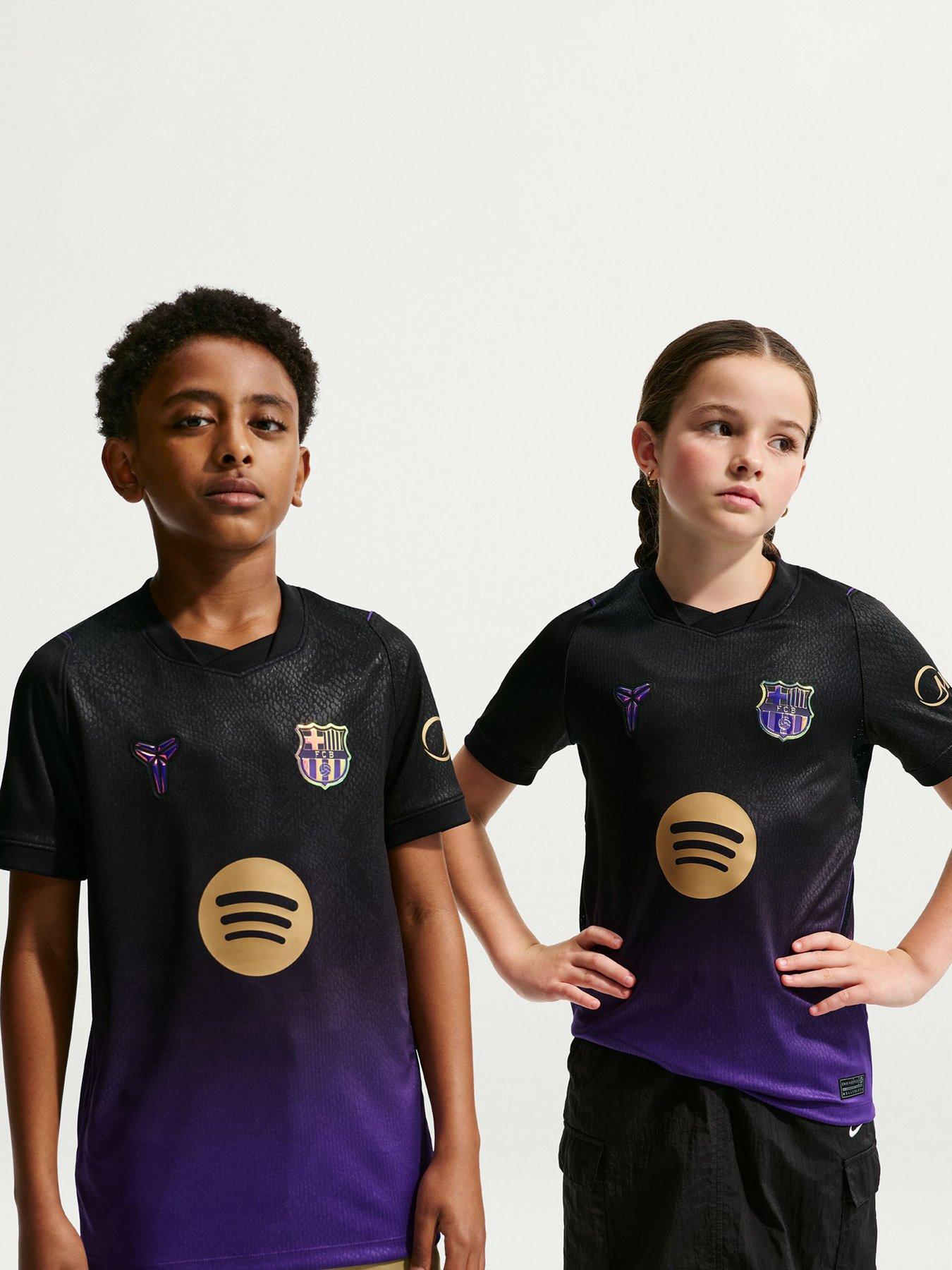 Image 1 of 5 of Nike Boys FC Barcelona Away Dri-FIT Stadium Replica Jersey - Purple
