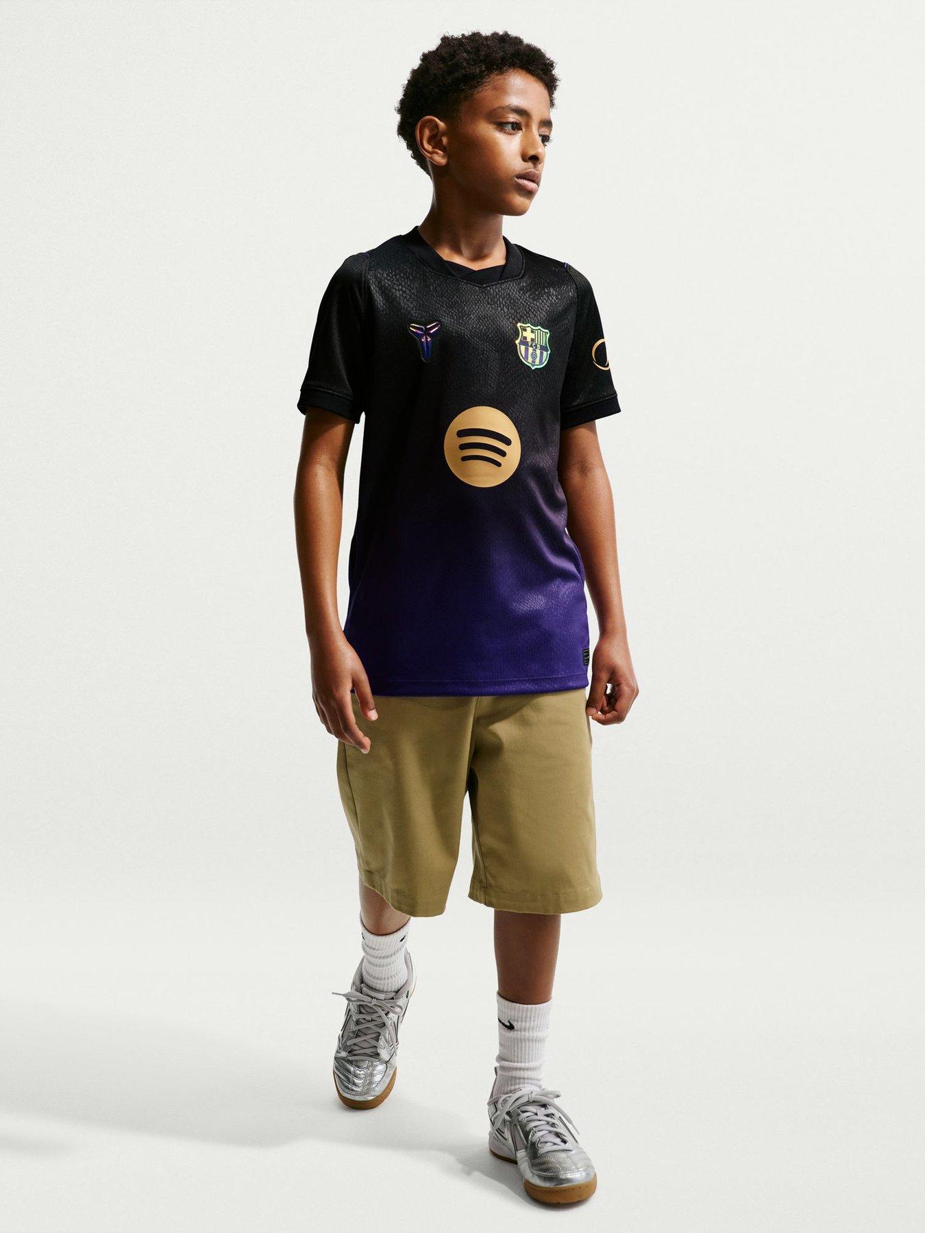 Image 3 of 5 of Nike Boys FC Barcelona Away Dri-FIT Stadium Replica Jersey - Purple