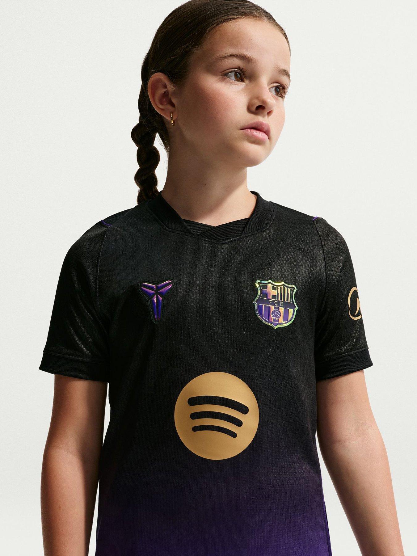 Image 4 of 5 of Nike Boys FC Barcelona Away Dri-FIT Stadium Replica Jersey - Purple