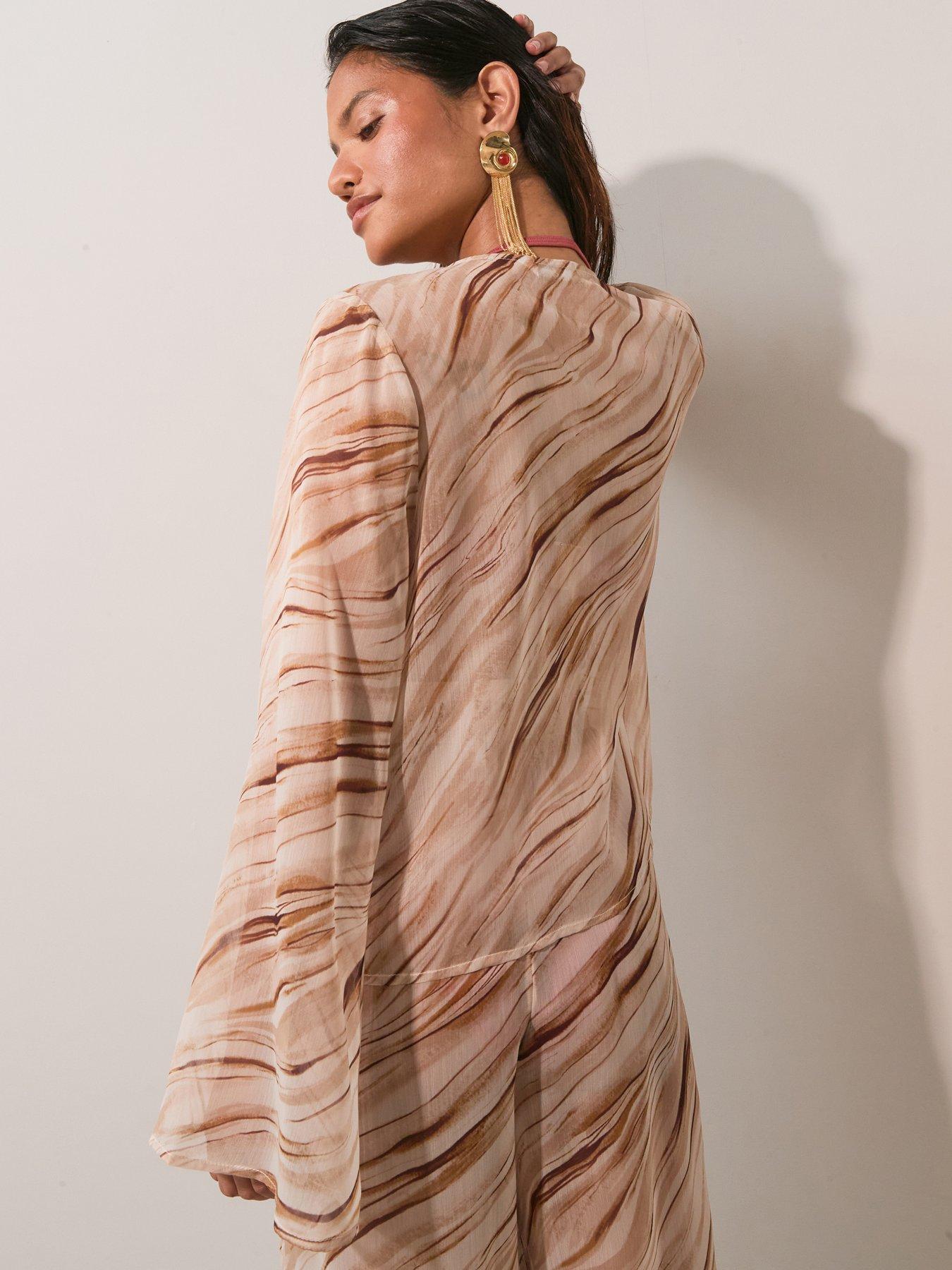 Image 2 of 5 of The Very Collection Sheer Beach Bell Sleeve Top - Multi