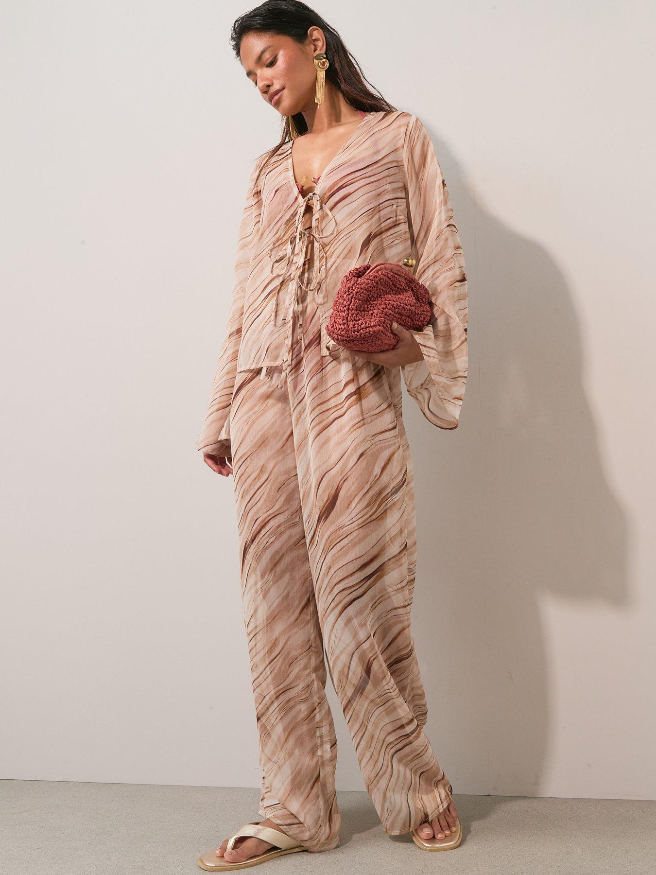 Image 3 of 5 of The Very Collection Sheer Beach Bell Sleeve Top - Multi