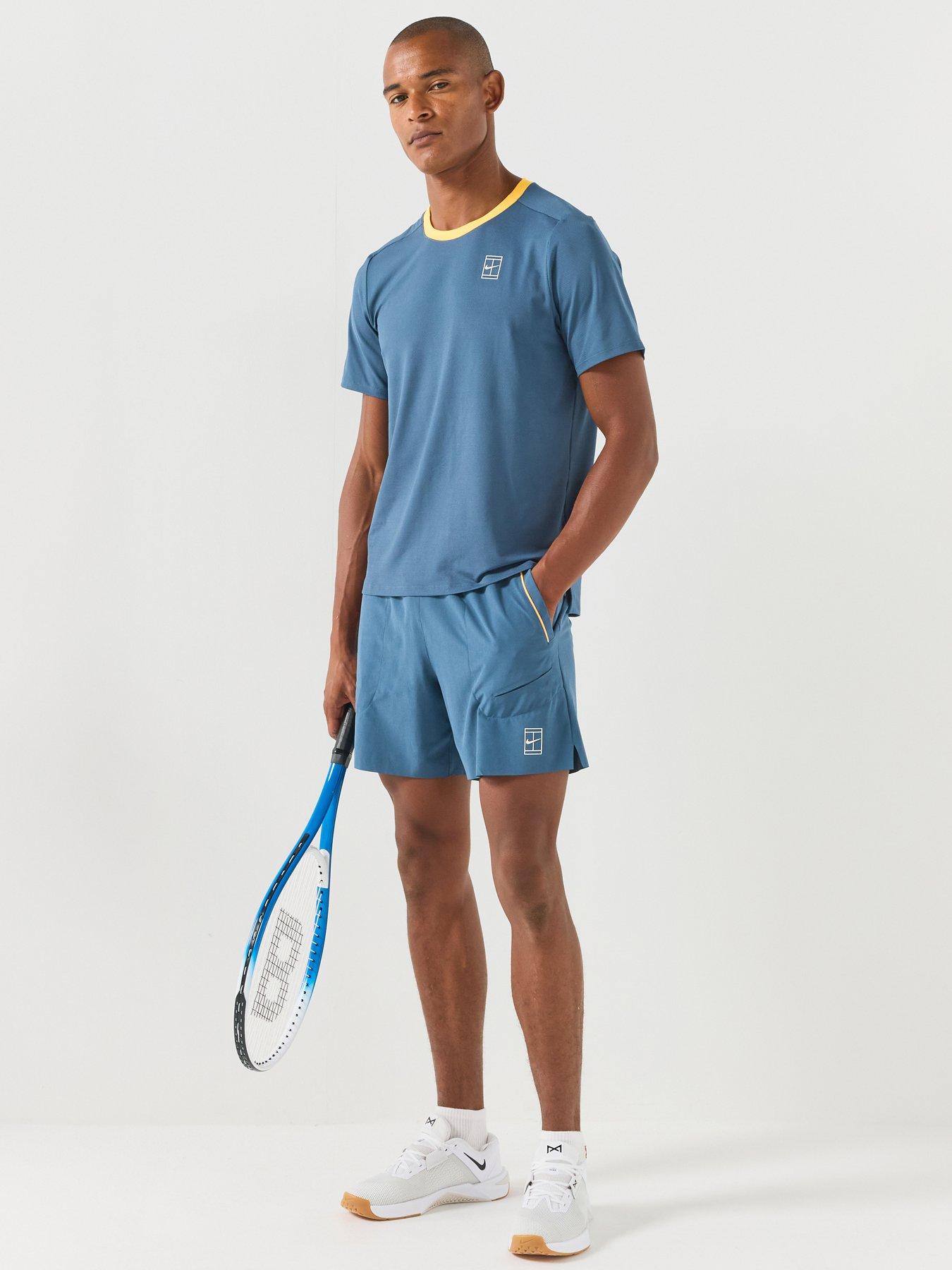 Image 3 of 7 of Nike Mens Tennis Court Advantage Dri-Fit 6" Shorts - Blue