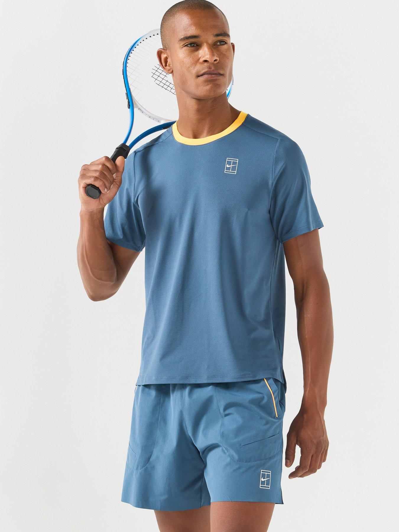 Image 4 of 7 of Nike Mens Tennis Court Advantage Dri-Fit 6" Shorts - Blue