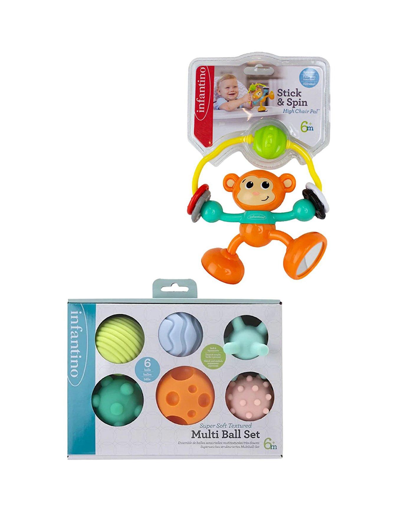 infantino-stick-spin-highchair-pal-monkey-and-supersoft-sensory-textured-multi-balls-bundle-set