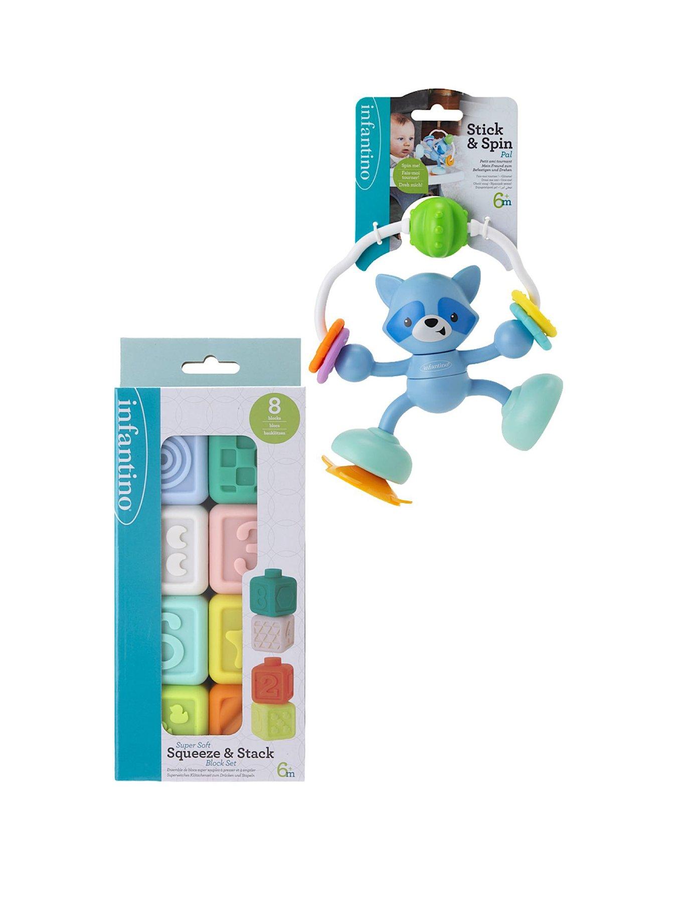 infantino-stick-spin-highchair-pal-raccoon-super-soft-squeeze-and-stack-block-bundle-set