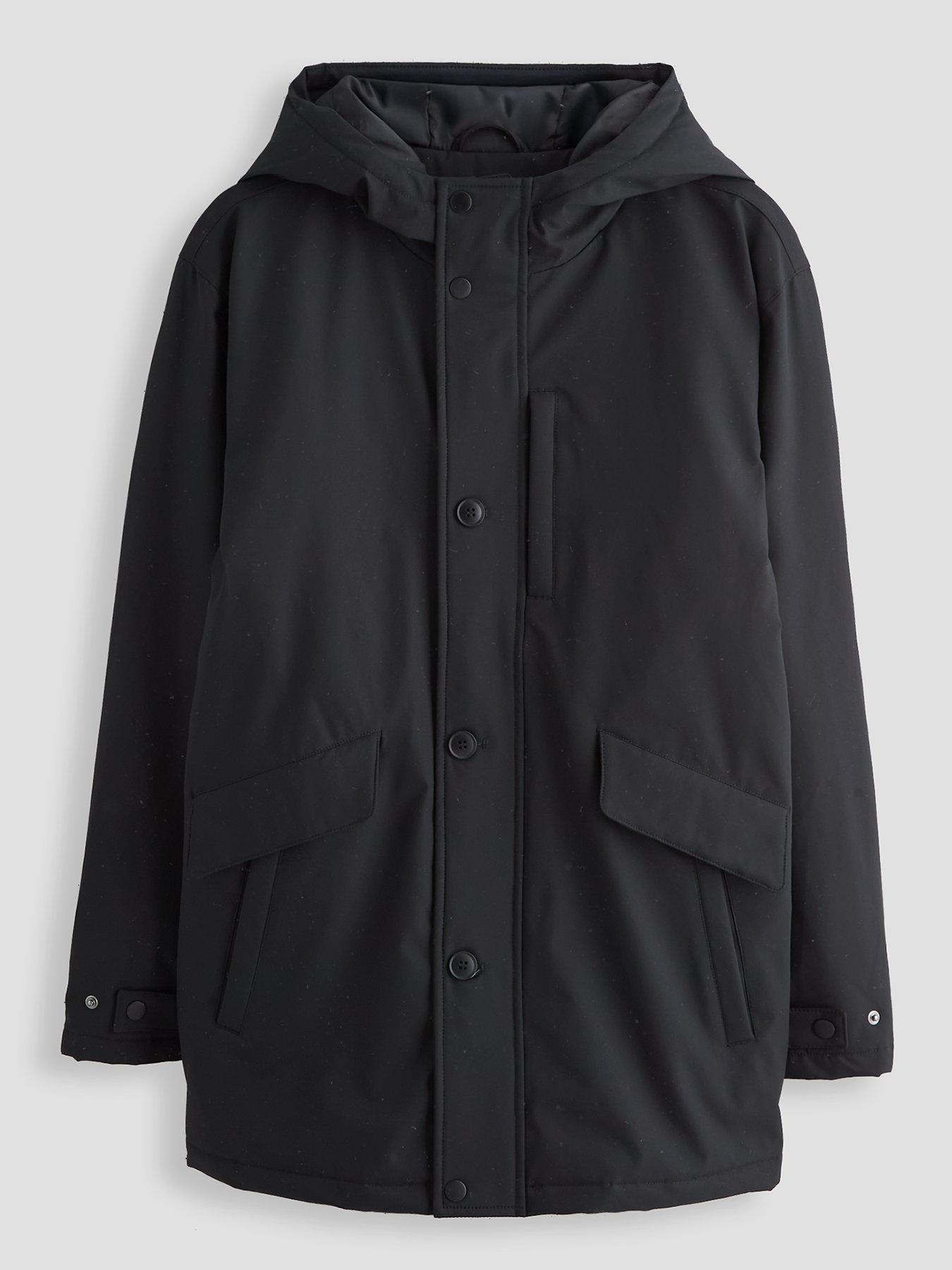 The Very Collection Boys Shower Resistant Parker Coat - Black