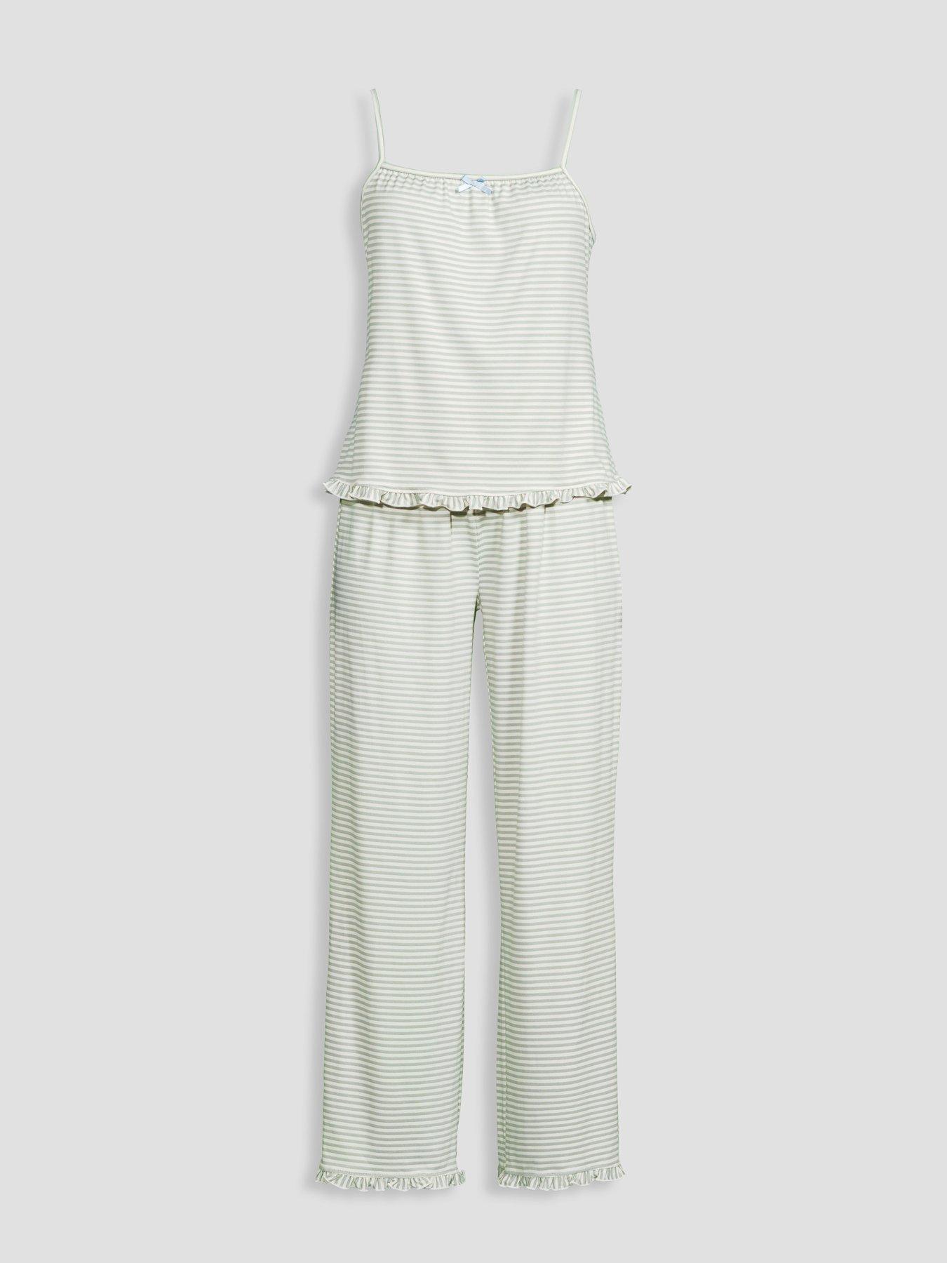 Image 7 of 7 of The Very Collection Stripe Cami Pyjama Set - Green