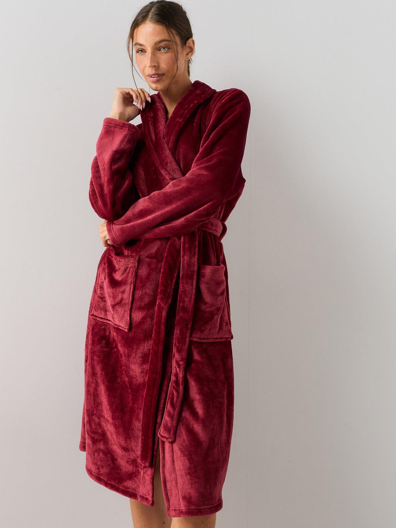 The Very Collection Supersoft Dressing Gown - Burgundy