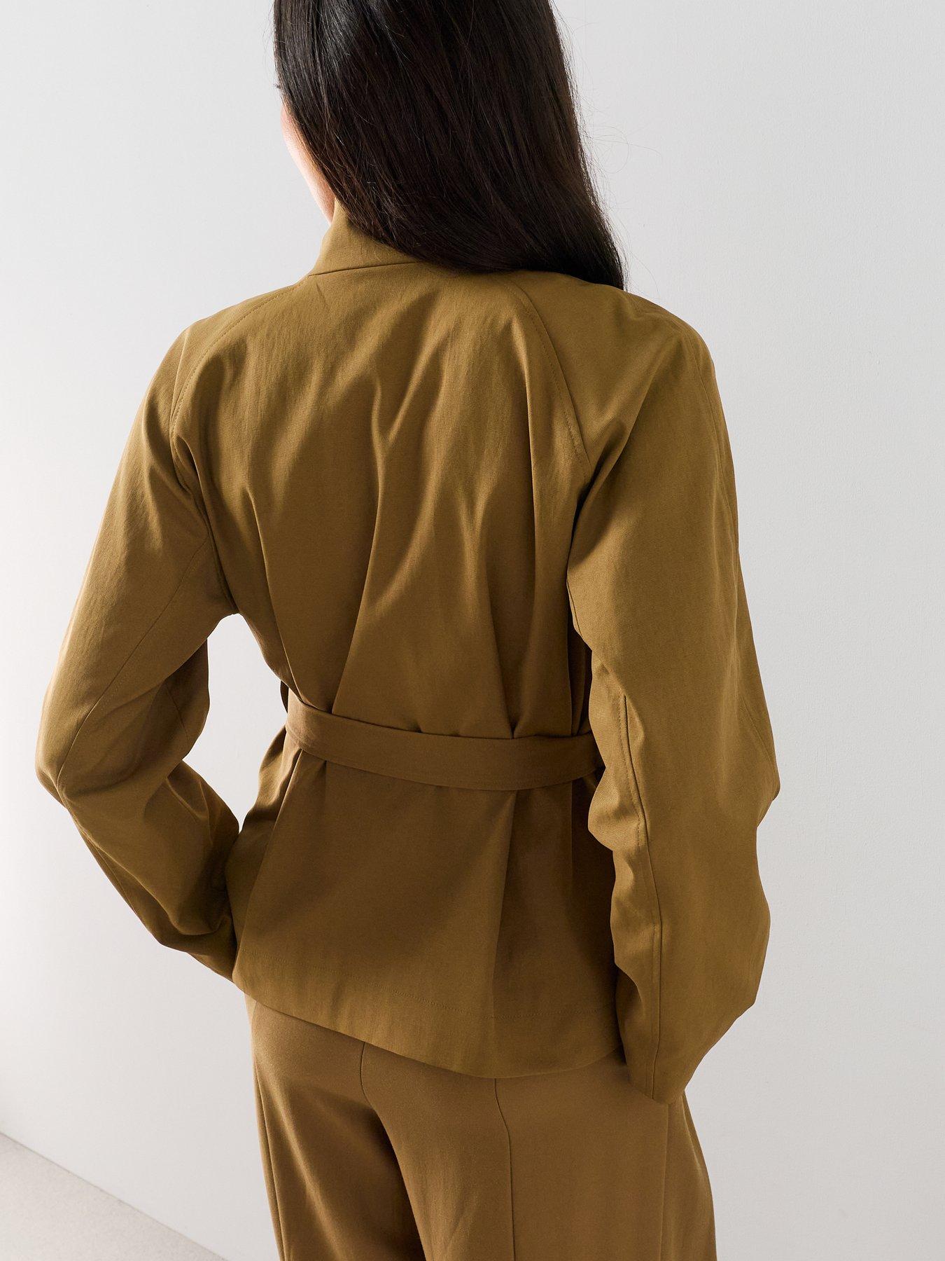 Image 2 of 7 of The Very Collection Funnel Neck Co Ord Jacket - Beige