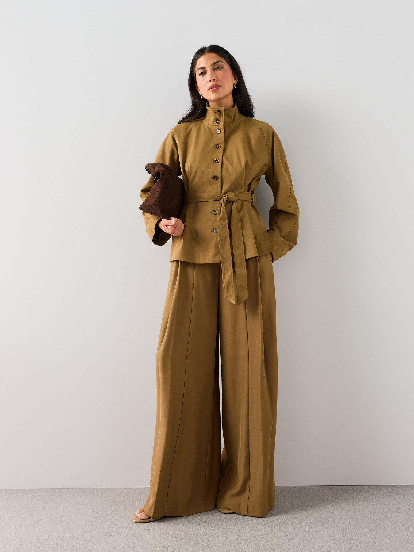 Image 3 of 7 of The Very Collection Funnel Neck Co Ord Jacket - Beige