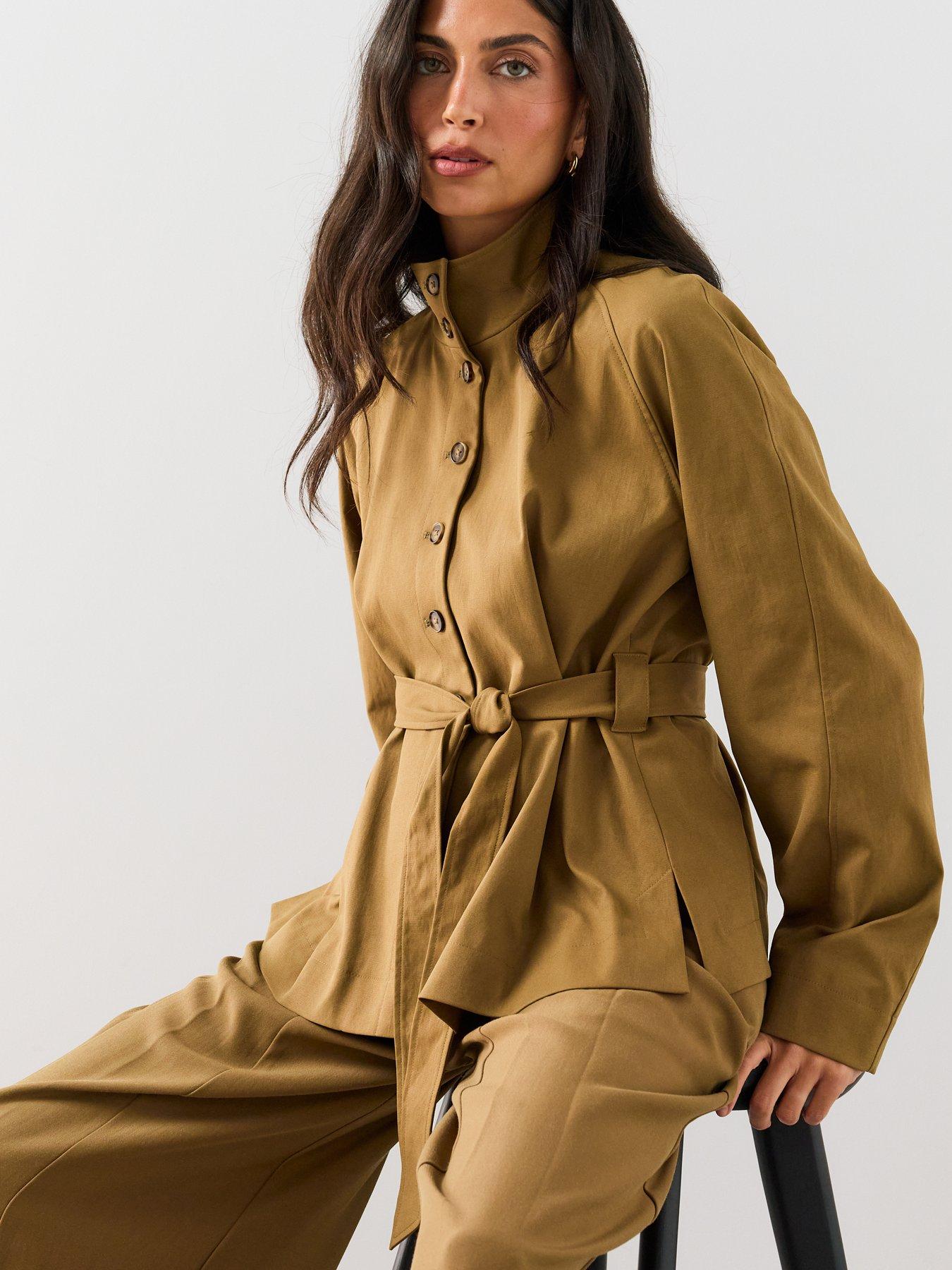 Image 5 of 7 of The Very Collection Funnel Neck Co Ord Jacket - Beige