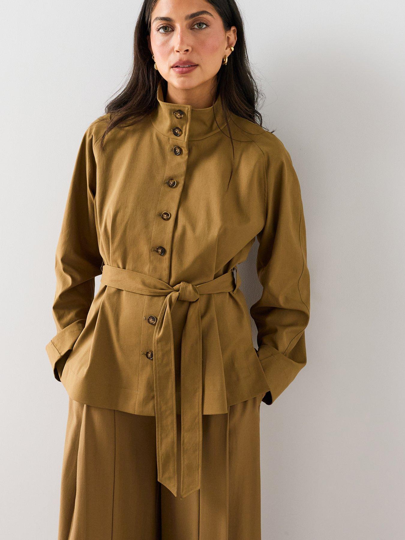 Image 6 of 7 of The Very Collection Funnel Neck Co Ord Jacket - Beige