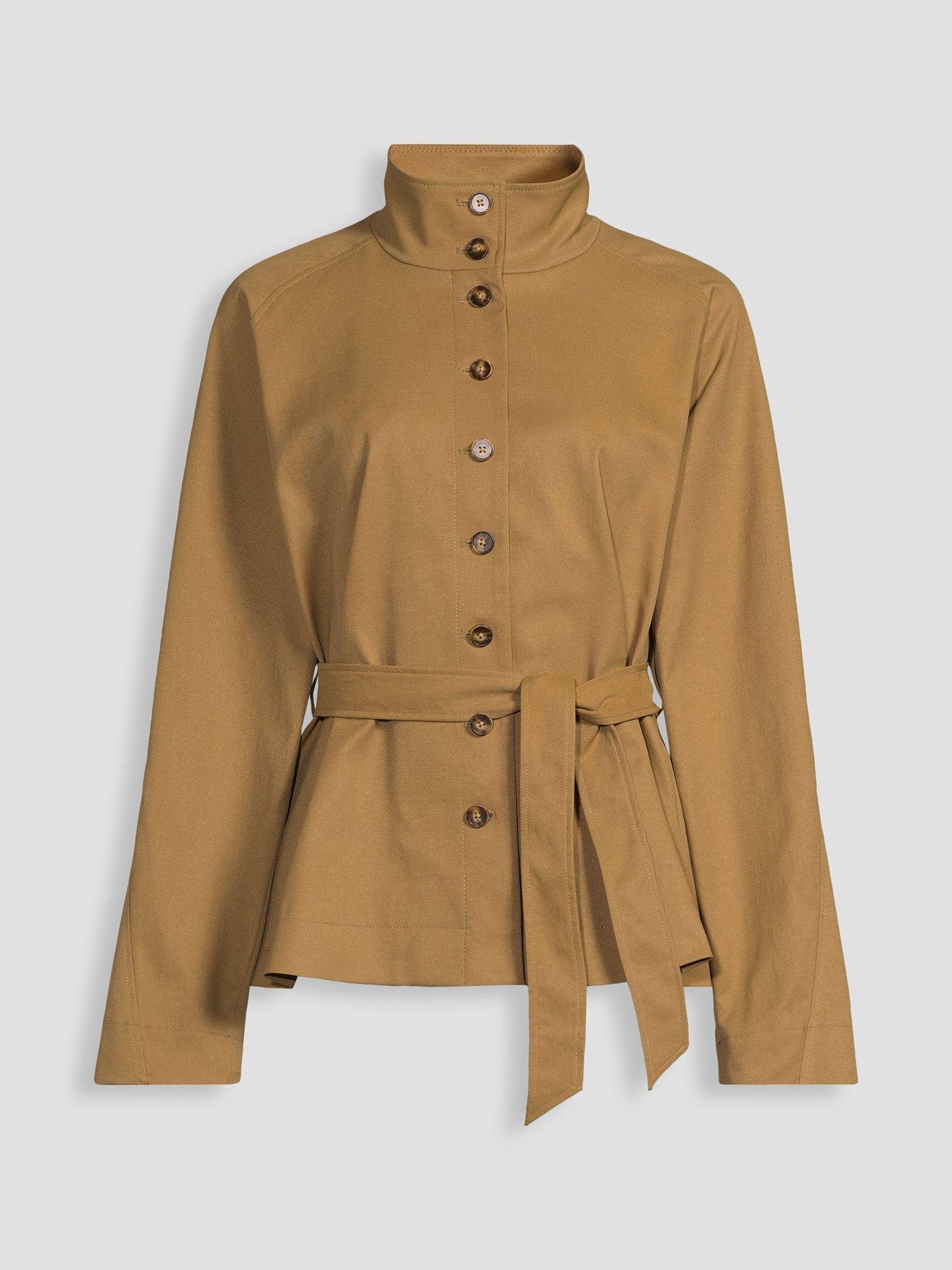 Image 7 of 7 of The Very Collection Funnel Neck Co Ord Jacket - Beige