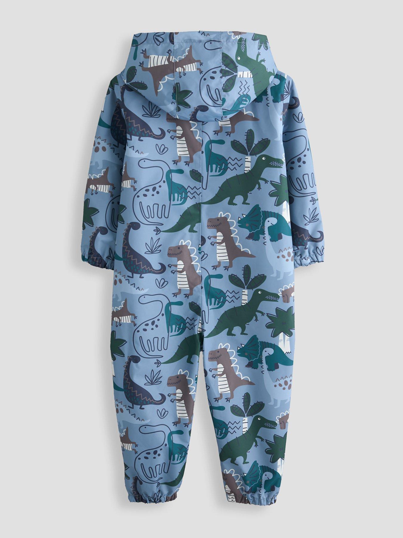 Image 2 of 5 of The Very Collection Boys Light Weight Waterproof Dino Print Puddle Suit (9 months - 7 years) - Blue