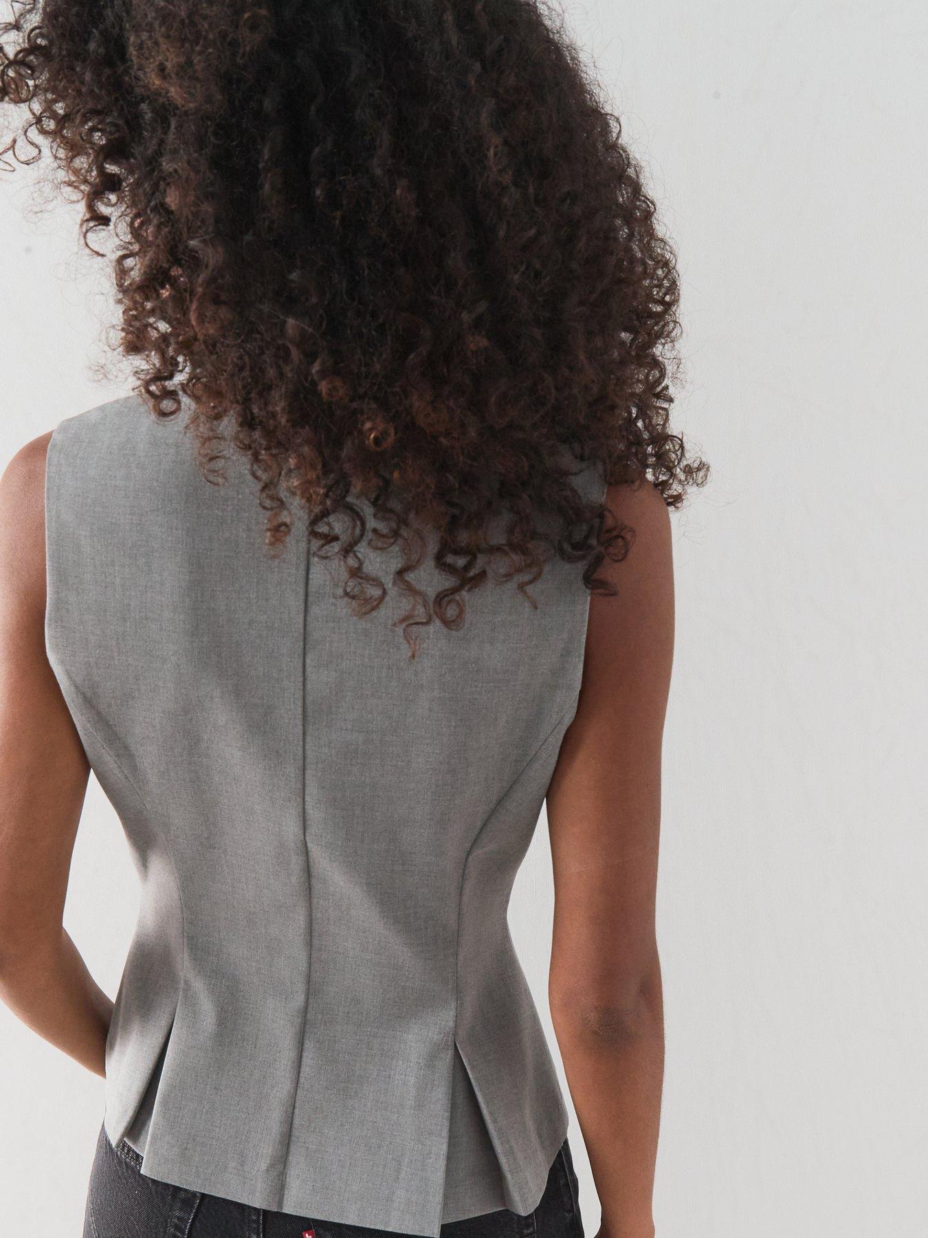 Image 5 of 7 of The Very Collection Split Front Waistcoat - Grey