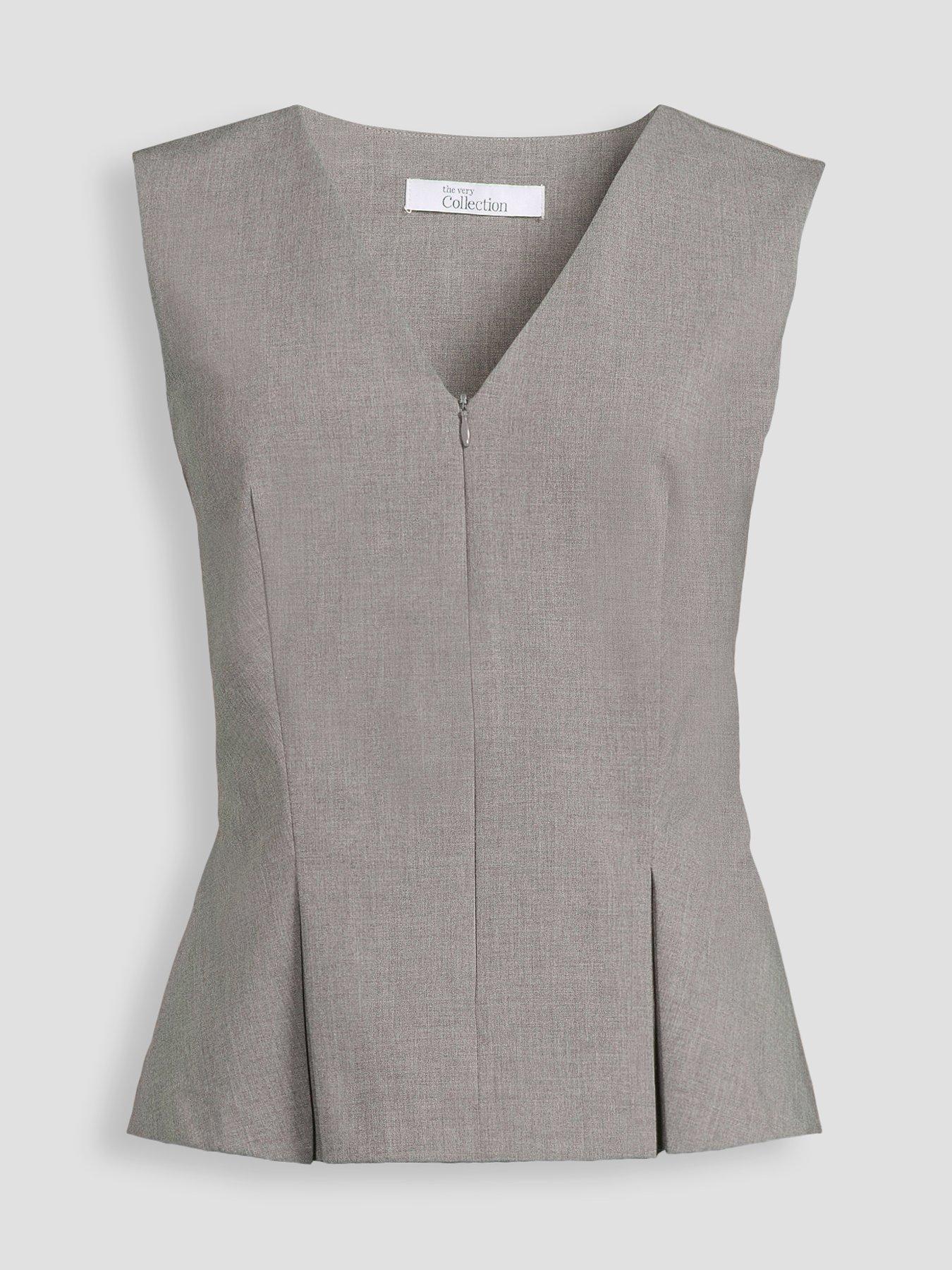 Image 7 of 7 of The Very Collection Split Front Waistcoat - Grey