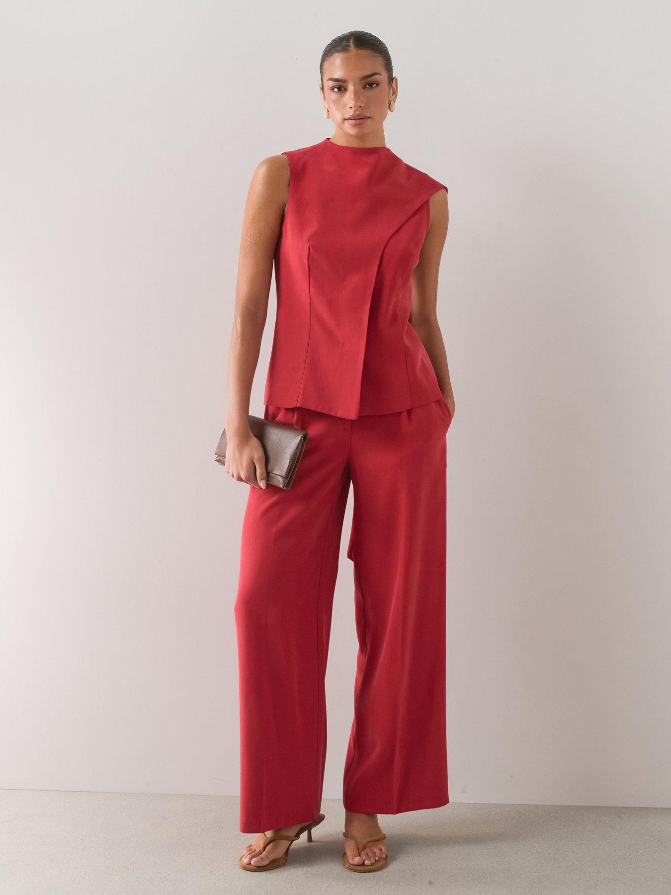 The Very Collection Wide Leg Trousers - Red