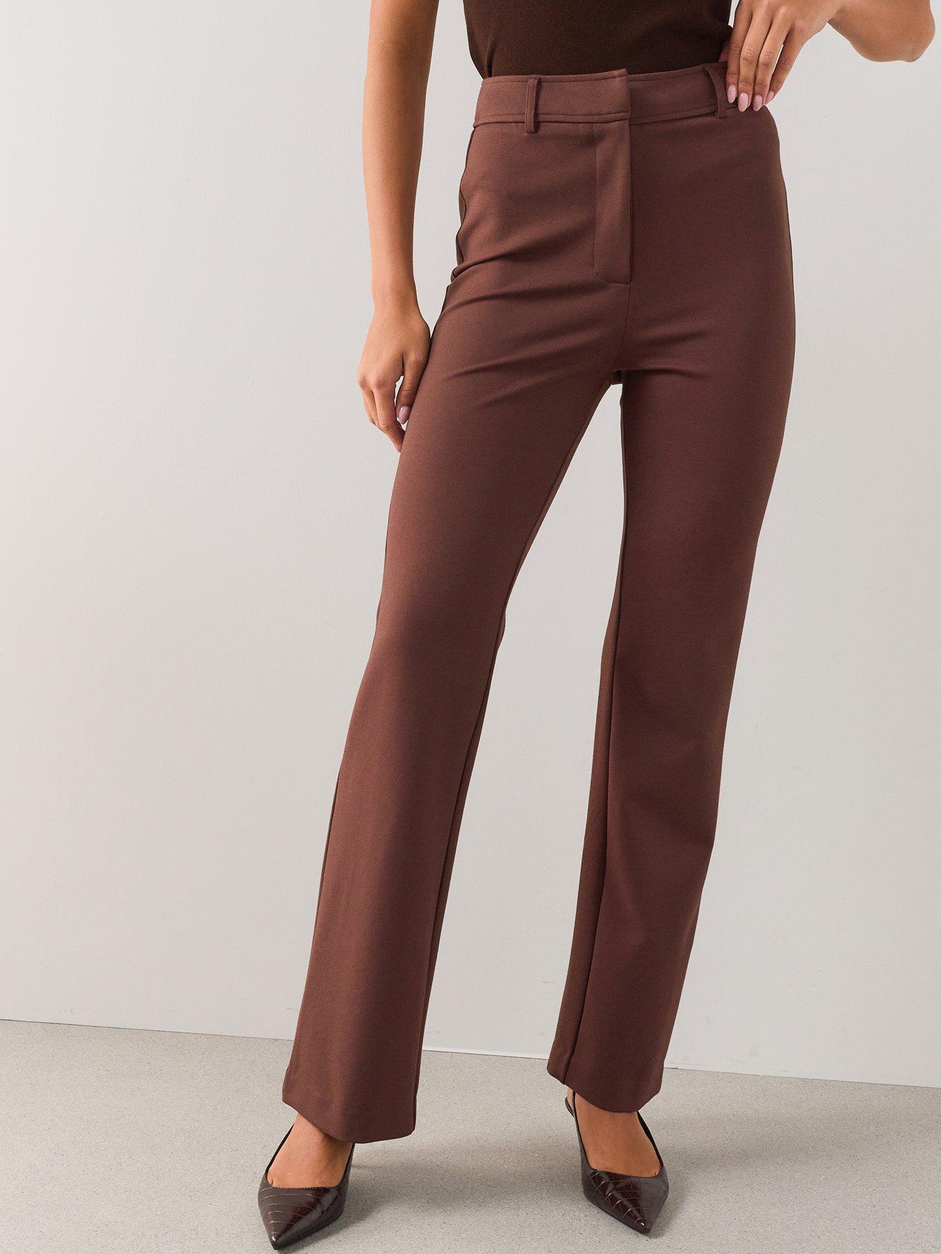 Image 4 of 7 of The Very Collection Sculpting Flare Trouser - Brown