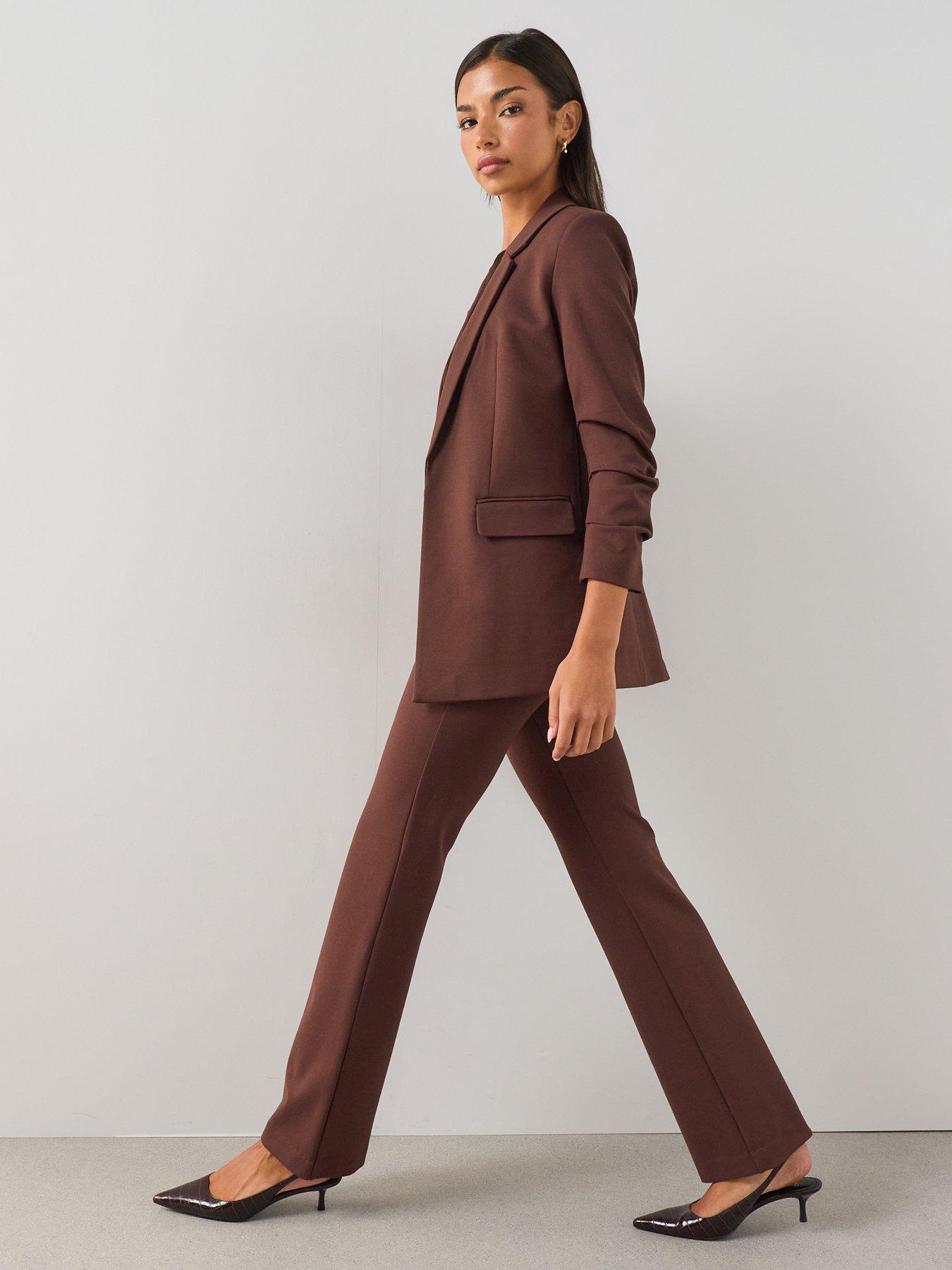 Image 5 of 7 of The Very Collection Sculpting Flare Trouser - Brown