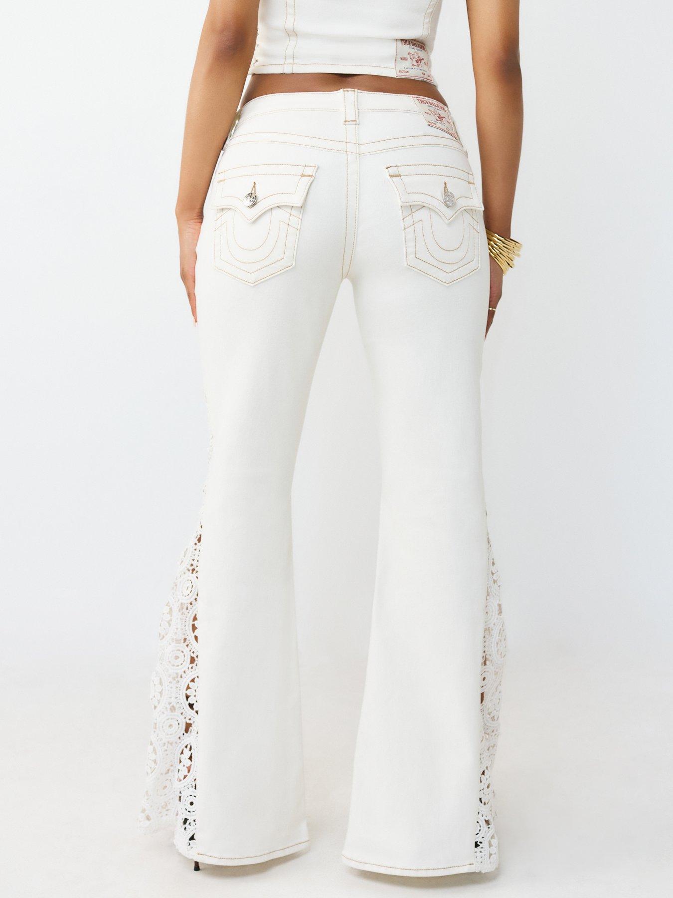 Image 2 of 4 of TRUE RELIGION Crochet Mid Rise Flare Flap