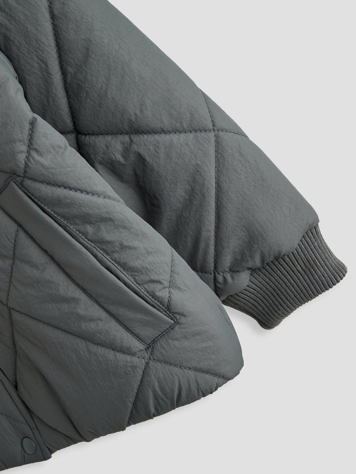 Image 4 of 6 of The Very Collection Boys Diamond Quilt Jersey Hood Lightweight Coat (3-16 years) - Black