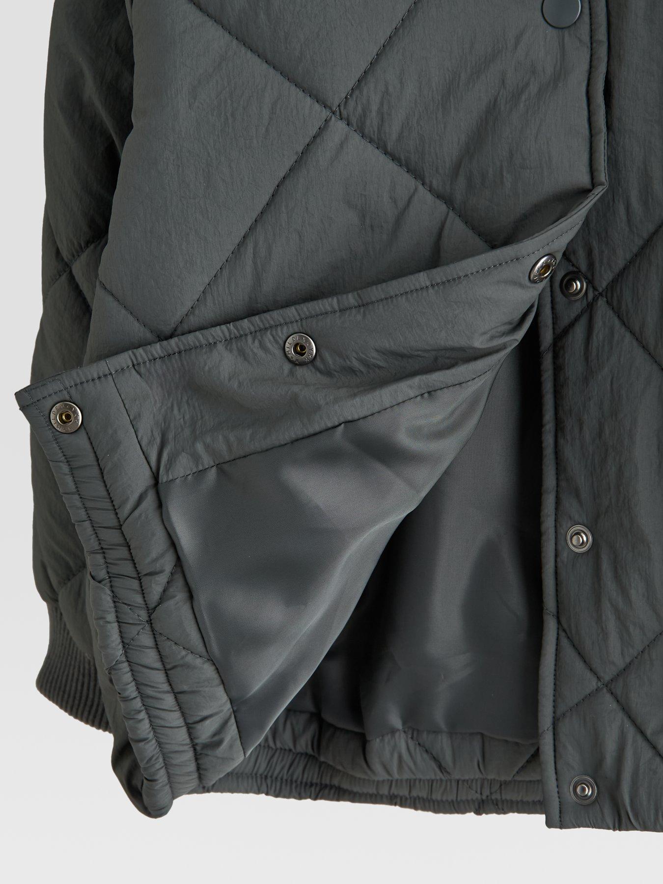 Image 5 of 6 of The Very Collection Boys Diamond Quilt Jersey Hood Lightweight Coat (3-16 years) - Black