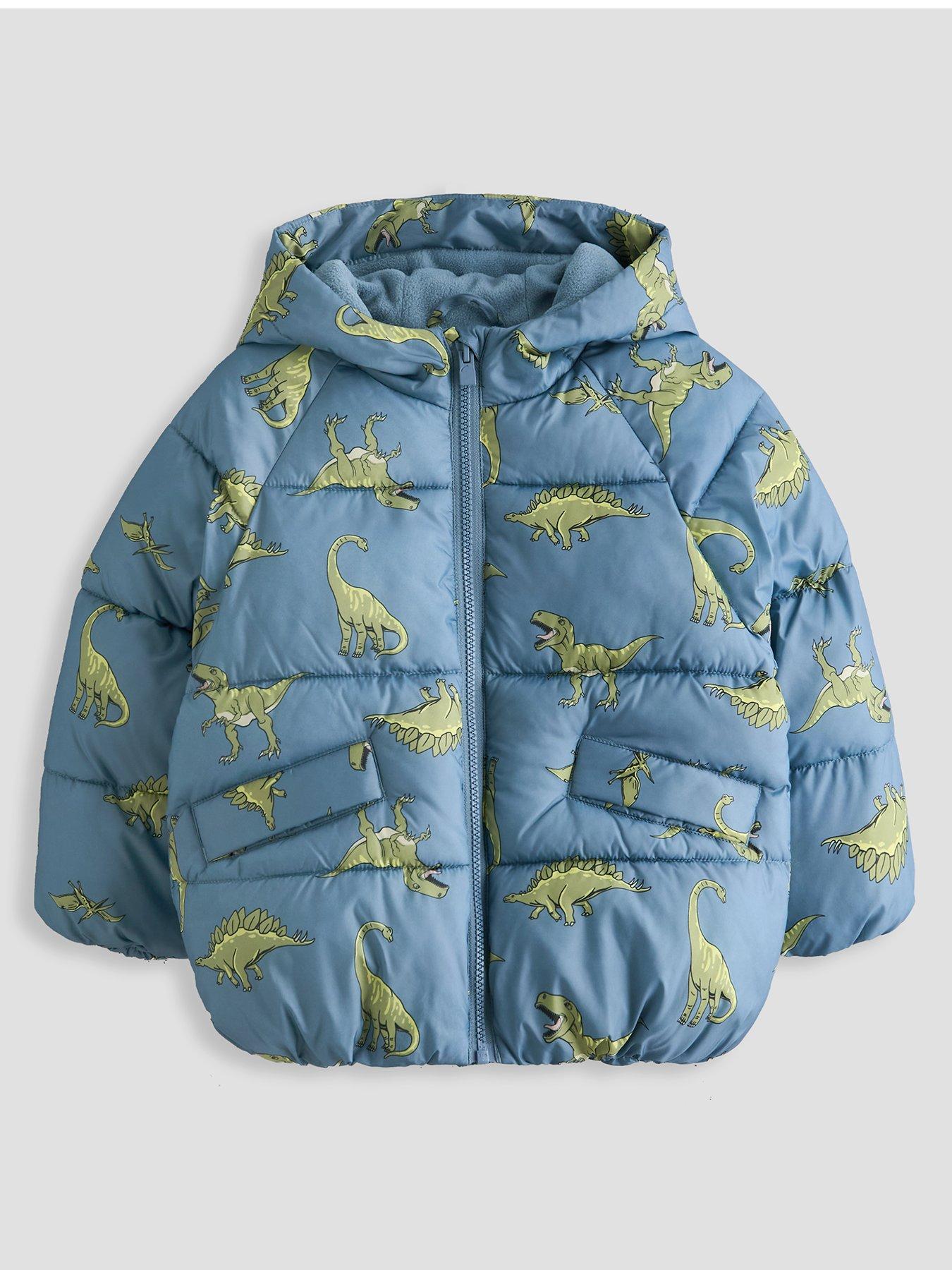 The Very Collection Boys Water Resistant Mid Weight Dino Padded Coat - Multi