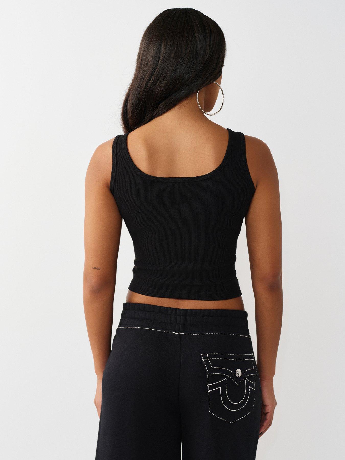 Image 2 of 4 of TRUE RELIGION Crystal Square Neck Rib Tank