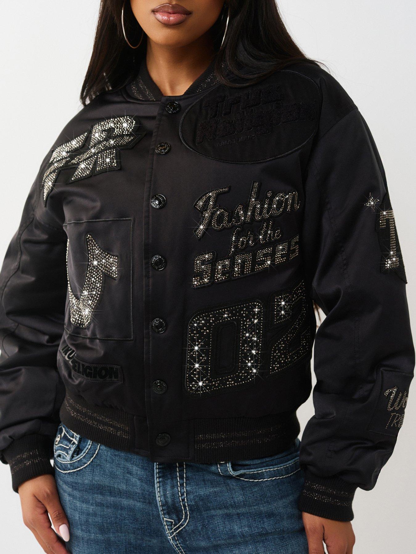 Image 5 of 5 of TRUE RELIGION Bedazzled Crystal Nylon Bomber