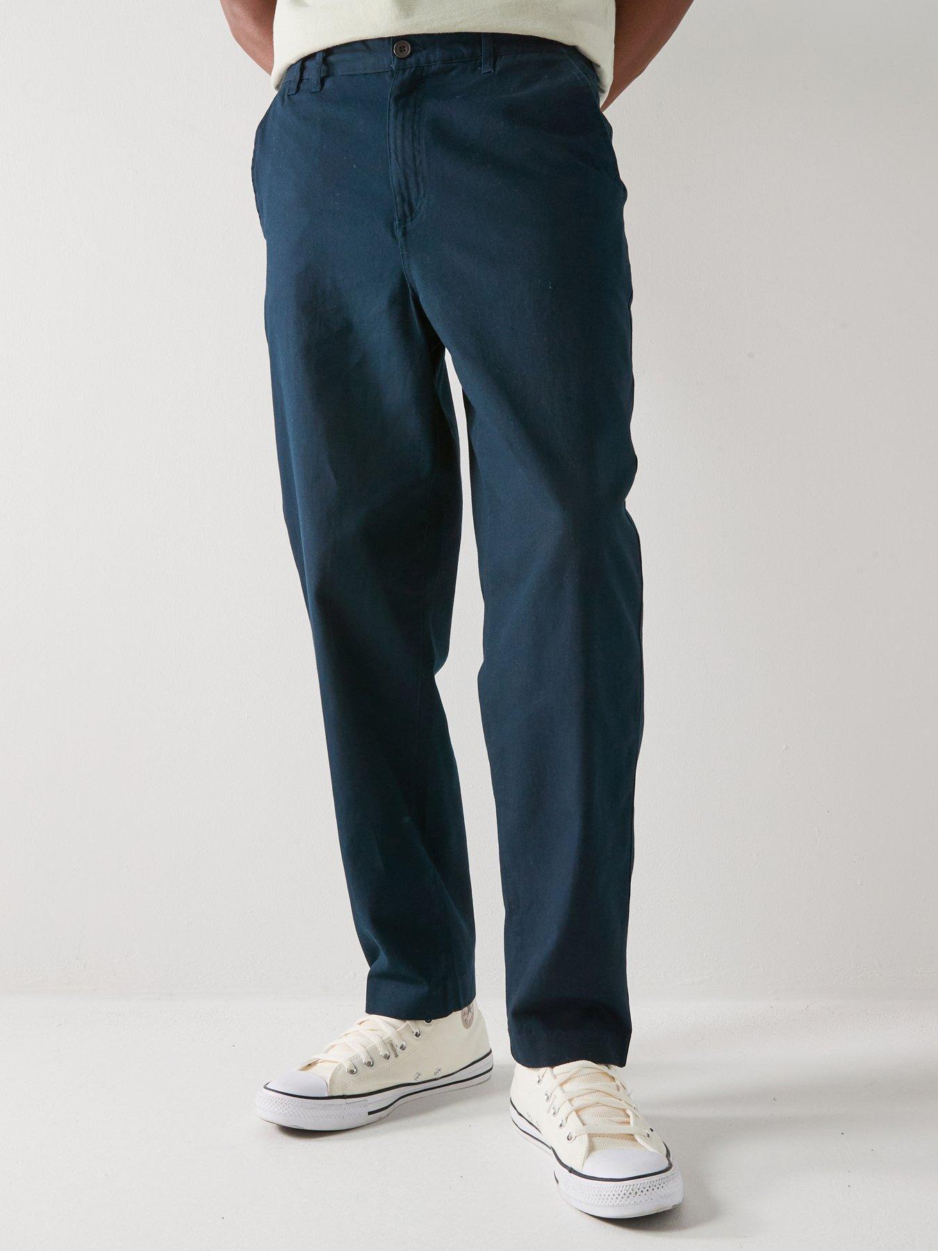 Farah Farah F Tab Hawtin Relaxed Taper Fit Cotton Chino Trousers - Navy