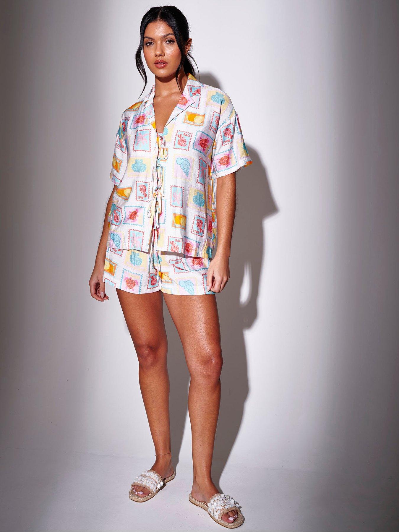 Image 1 of 6 of South Beach Beach Postcard Printed Shorts - Multi
