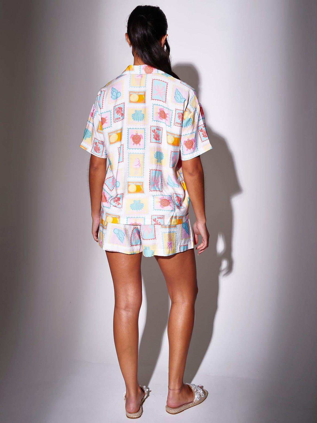 Image 2 of 6 of South Beach Beach Postcard Printed Shorts - Multi