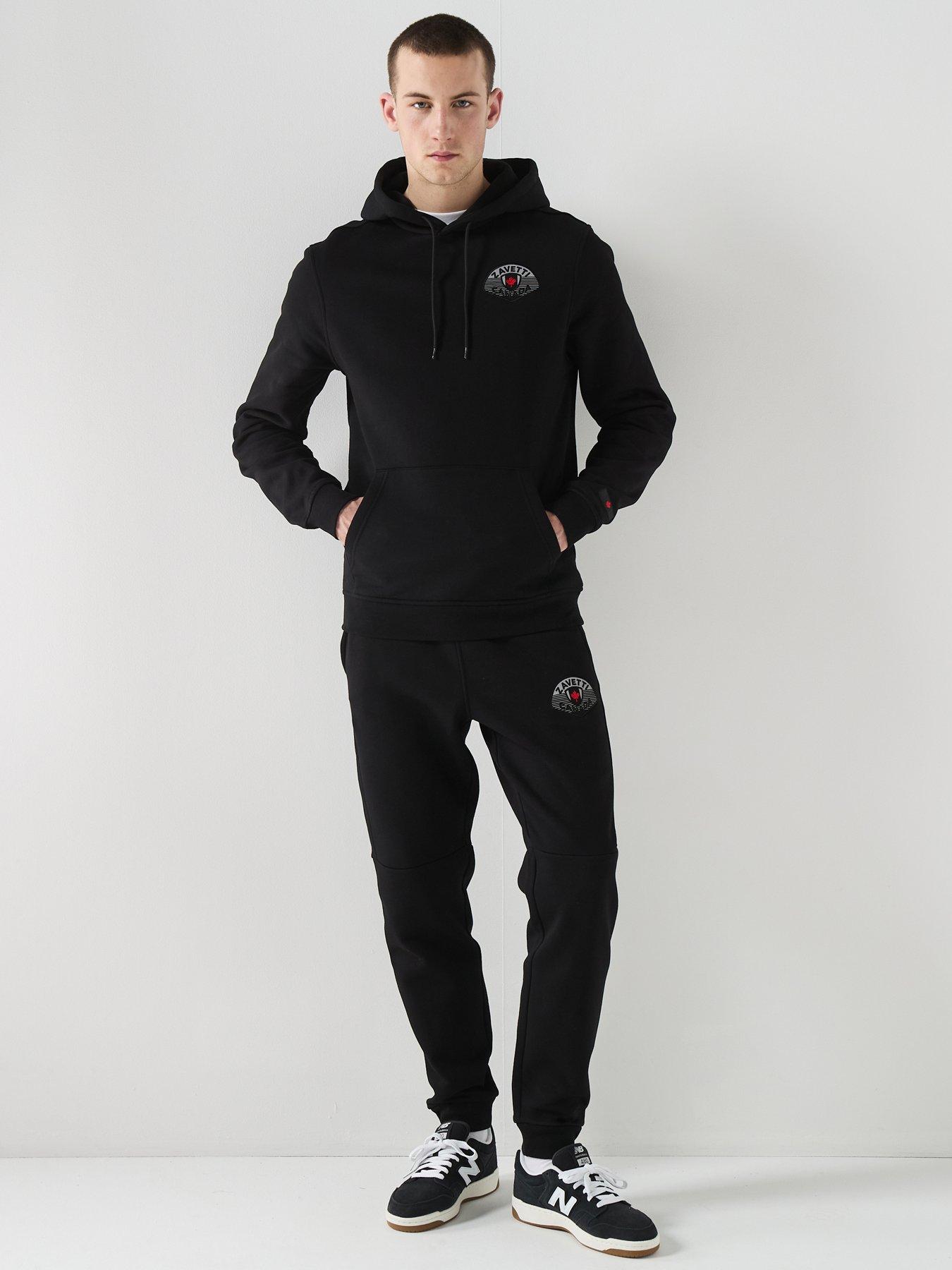 zavetti-canada-botticini-compatto-fleece-hooded-tracksuit-black