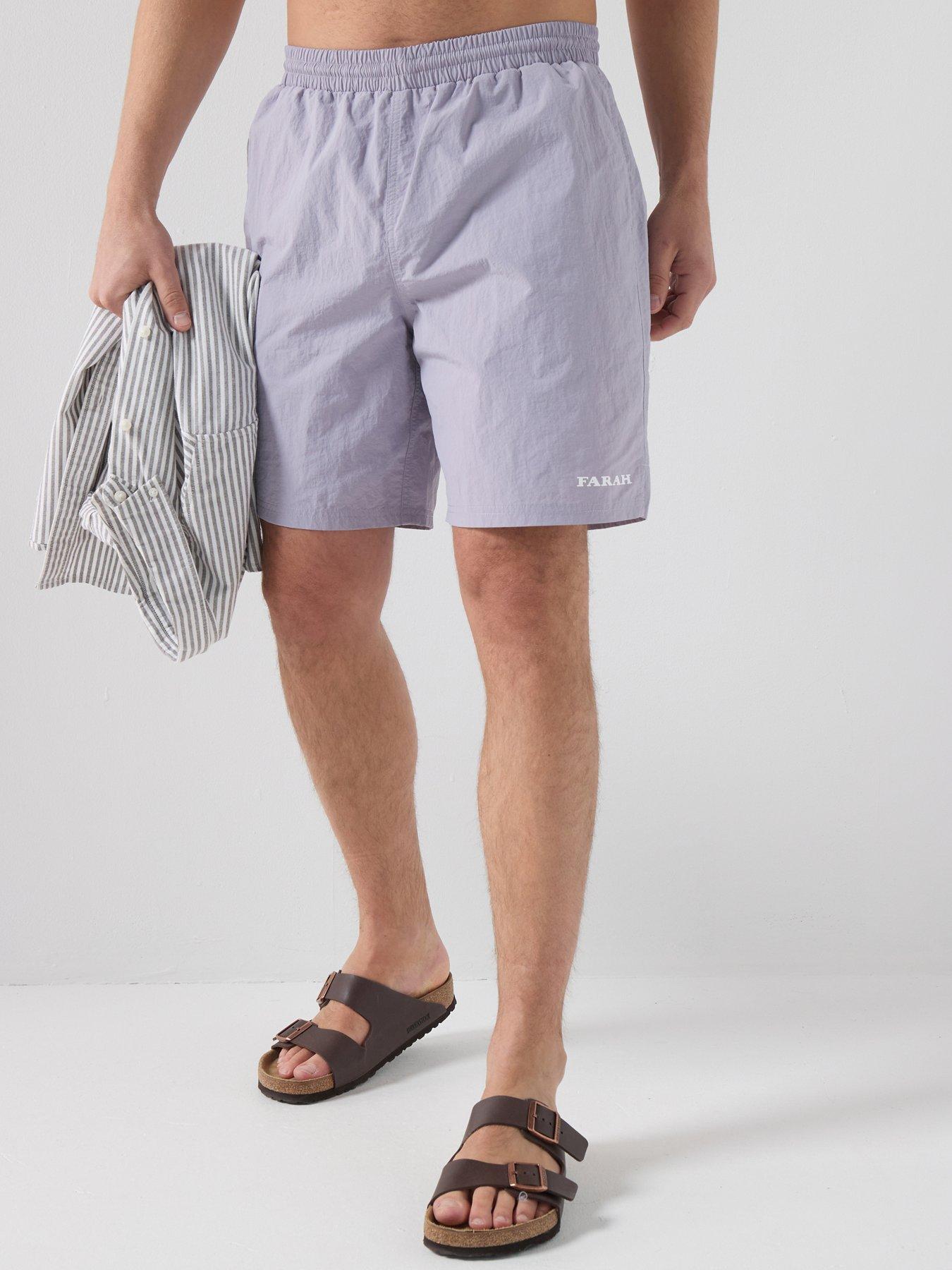 Farah Farah F Tab Edgar 7 Inch Regular Fit Technical Shorts And Swim - Light Purple