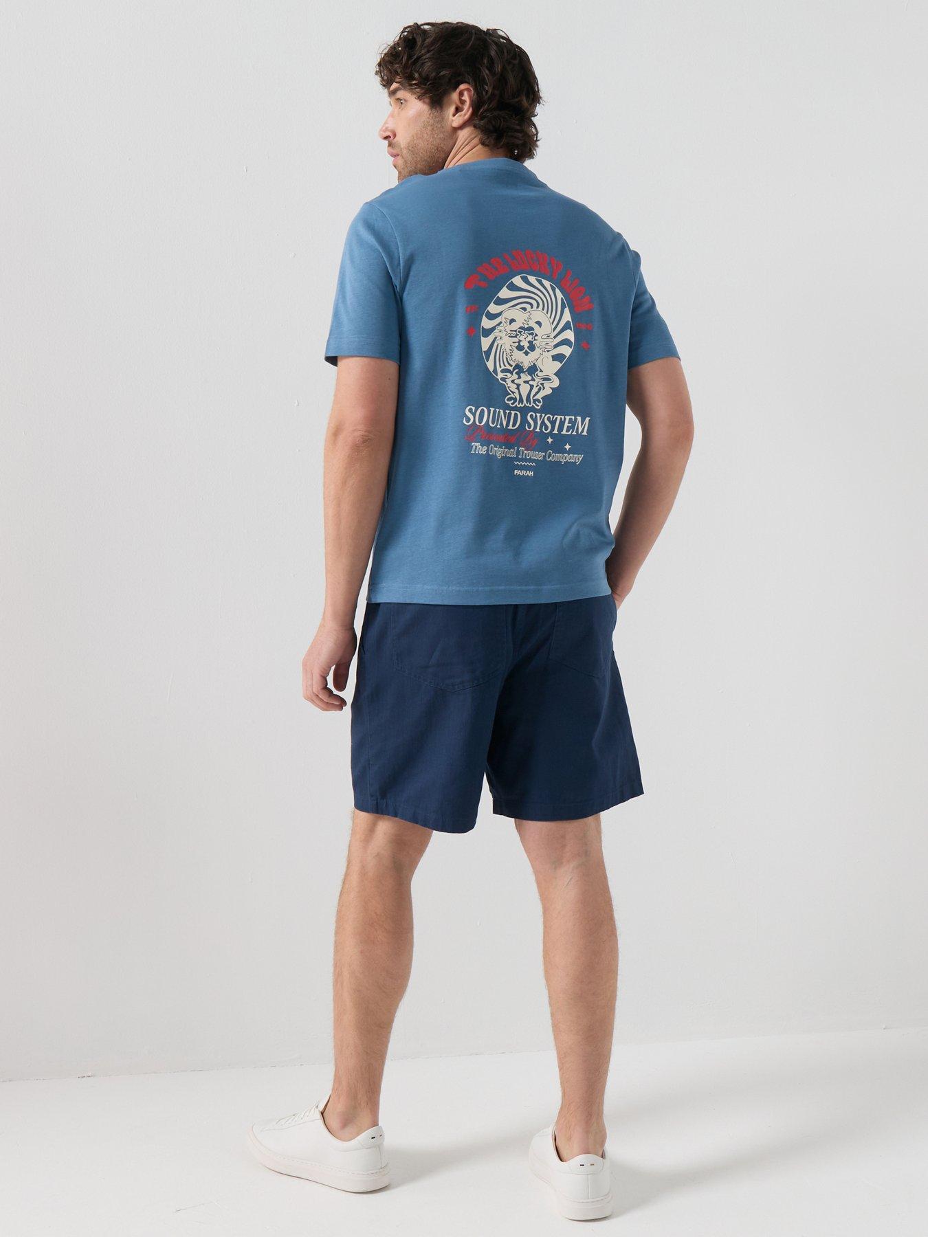 Farah Byron Back Graphic Print T-Shirt - Blue