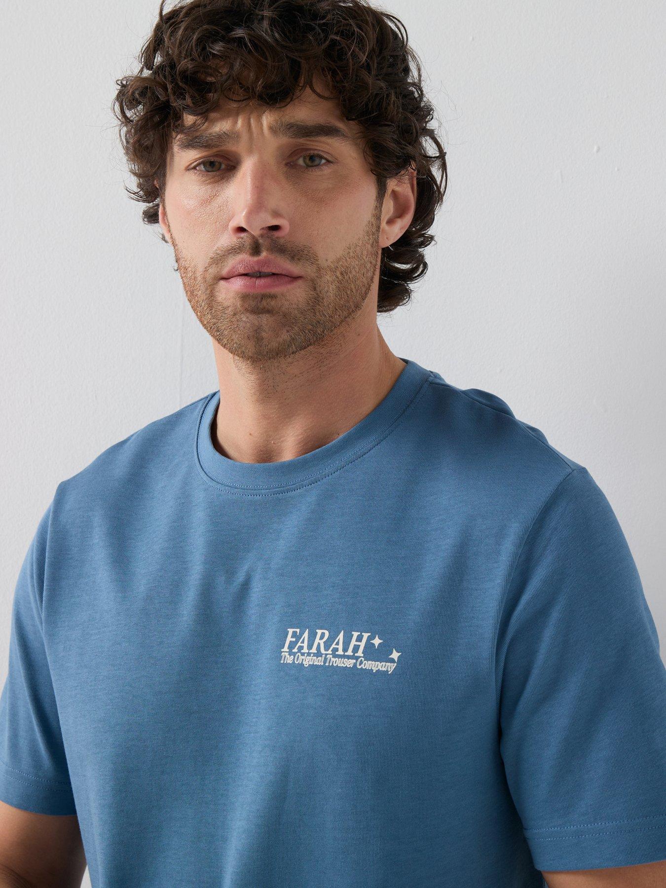 Image 5 of 5 of Farah Byron Back Graphic Print T-Shirt - Blue