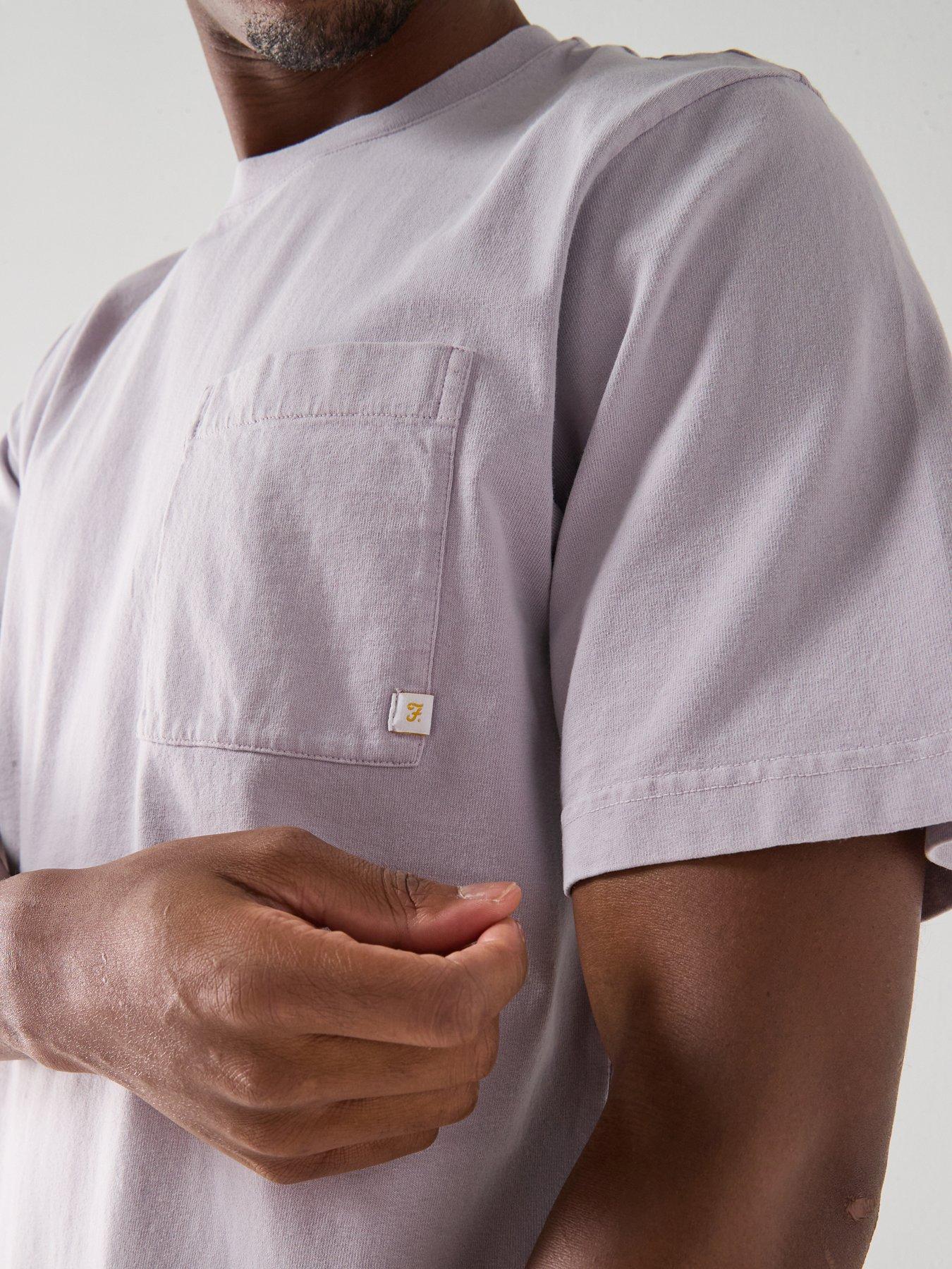 farah-chest-pocket-plain-t-shirt-light-purpleoutfit