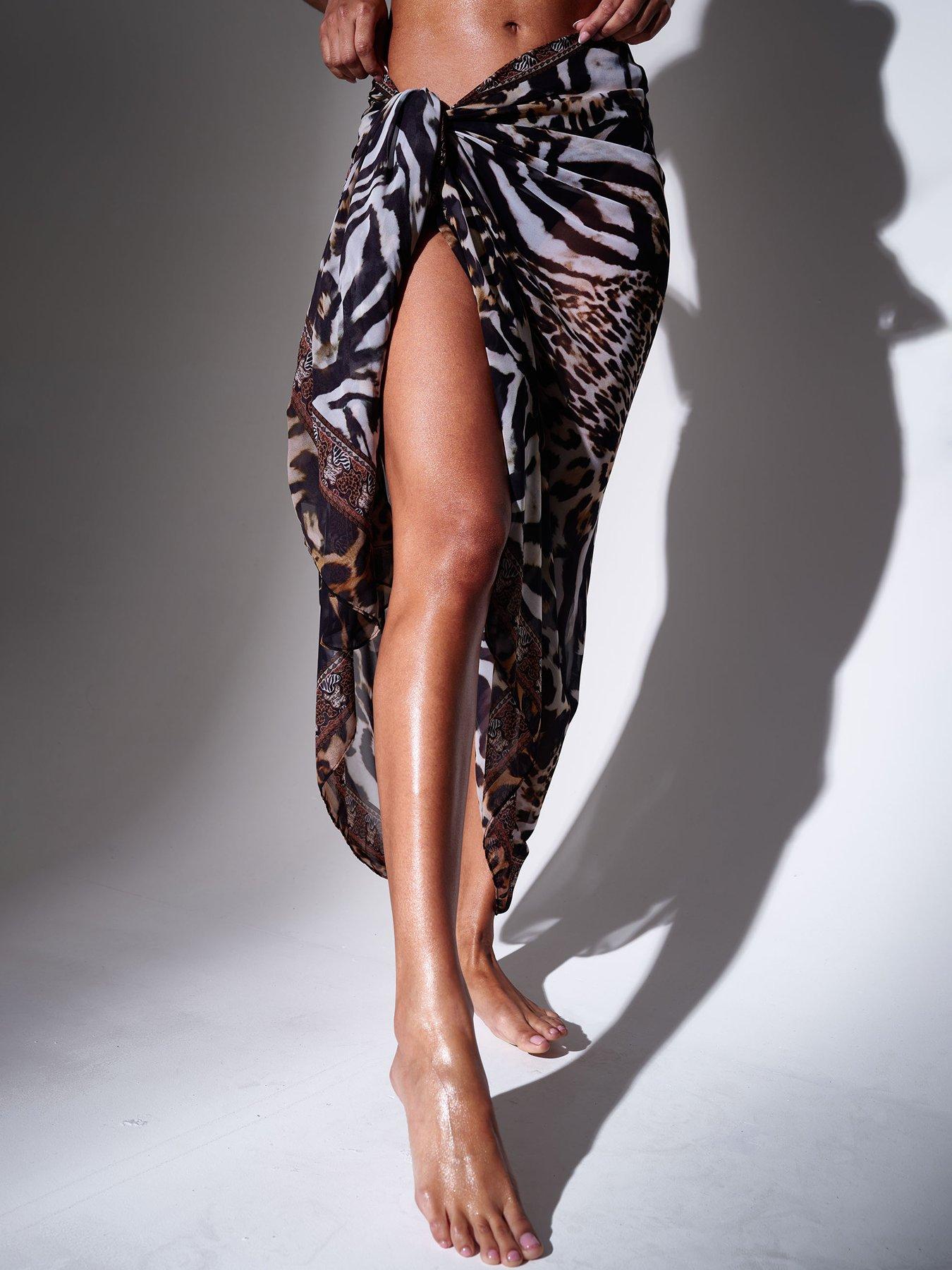 Image 3 of 4 of South Beach Leopard Printed Sarong - Multi