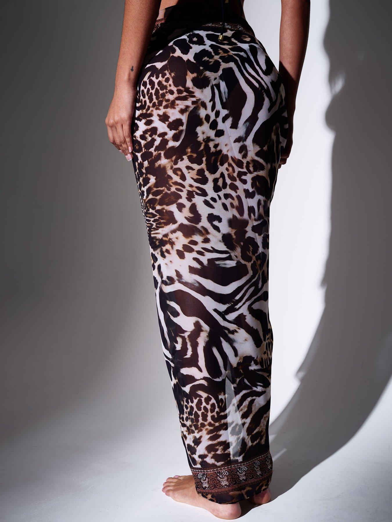 Image 4 of 4 of South Beach Leopard Printed Sarong - Multi