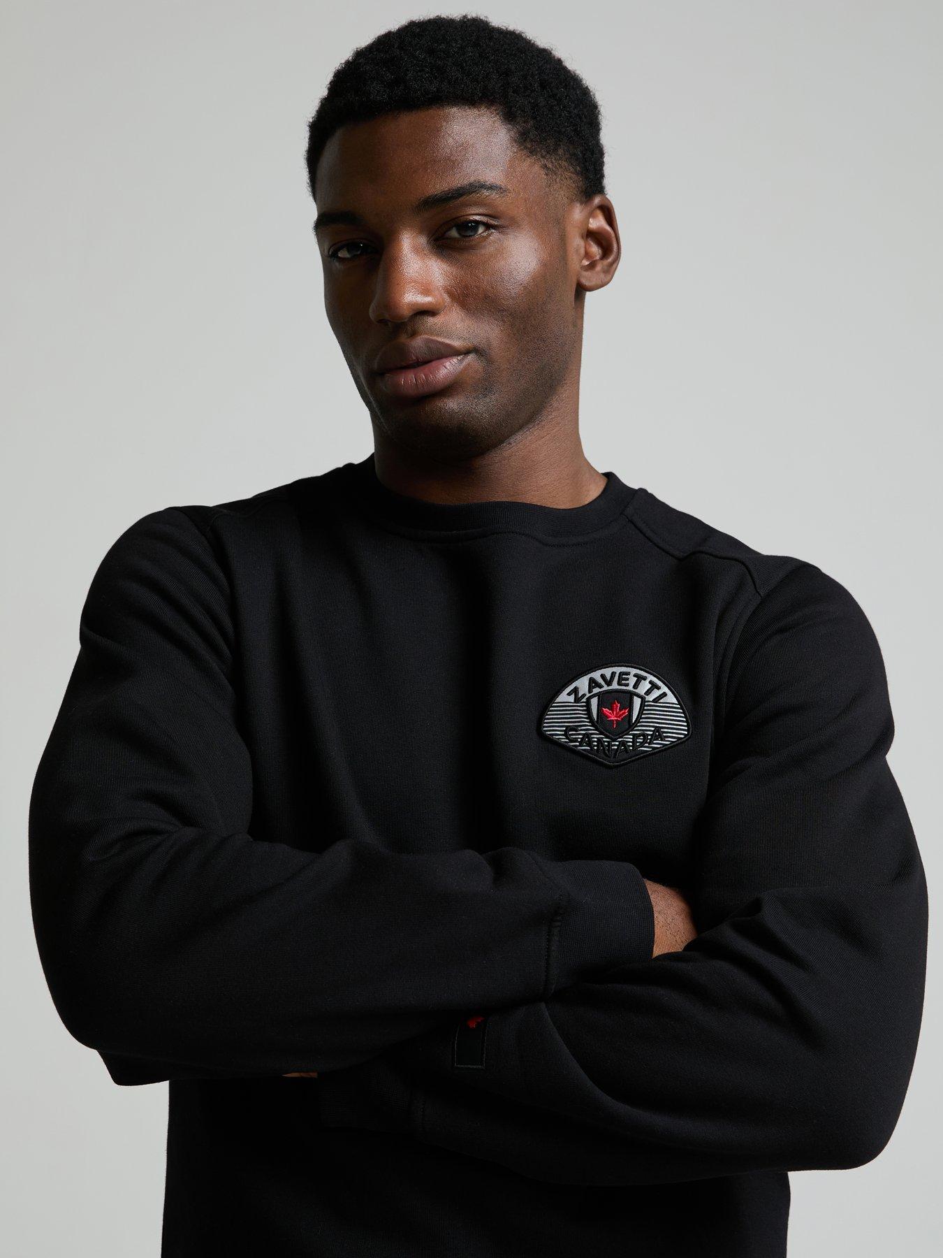 Image 4 of 5 of Zavetti Canada Botticini Compatto Small Left Chest Logo Sweatshirt - Black