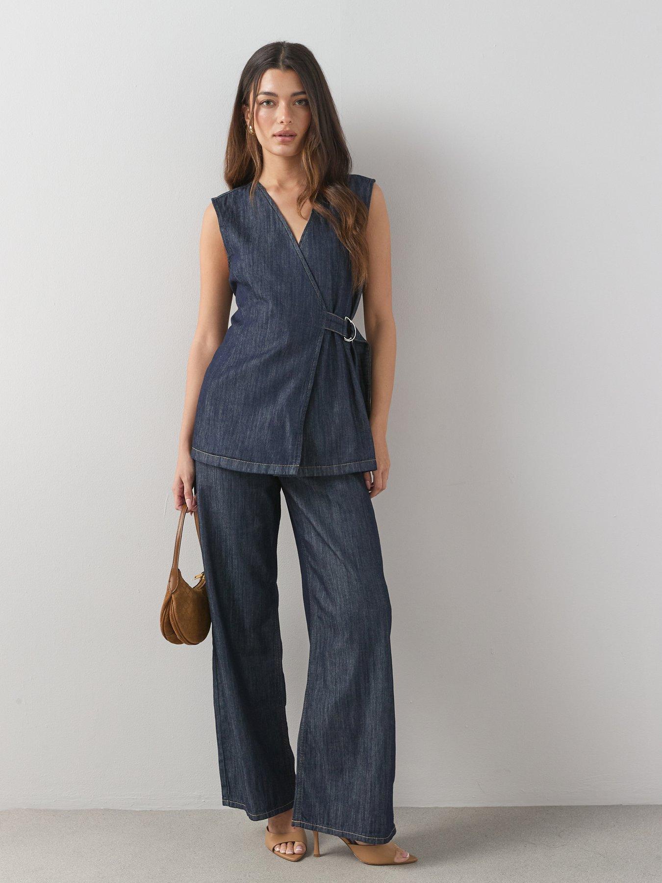 The Very Collection Denim Co-Ord Wide Leg Jeans - Dark Wash