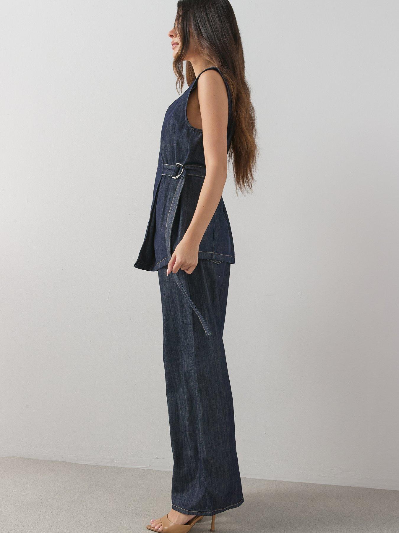 Image 6 of 7 of The Very Collection High Waist Wide Leg Jeans - Rinse Wash