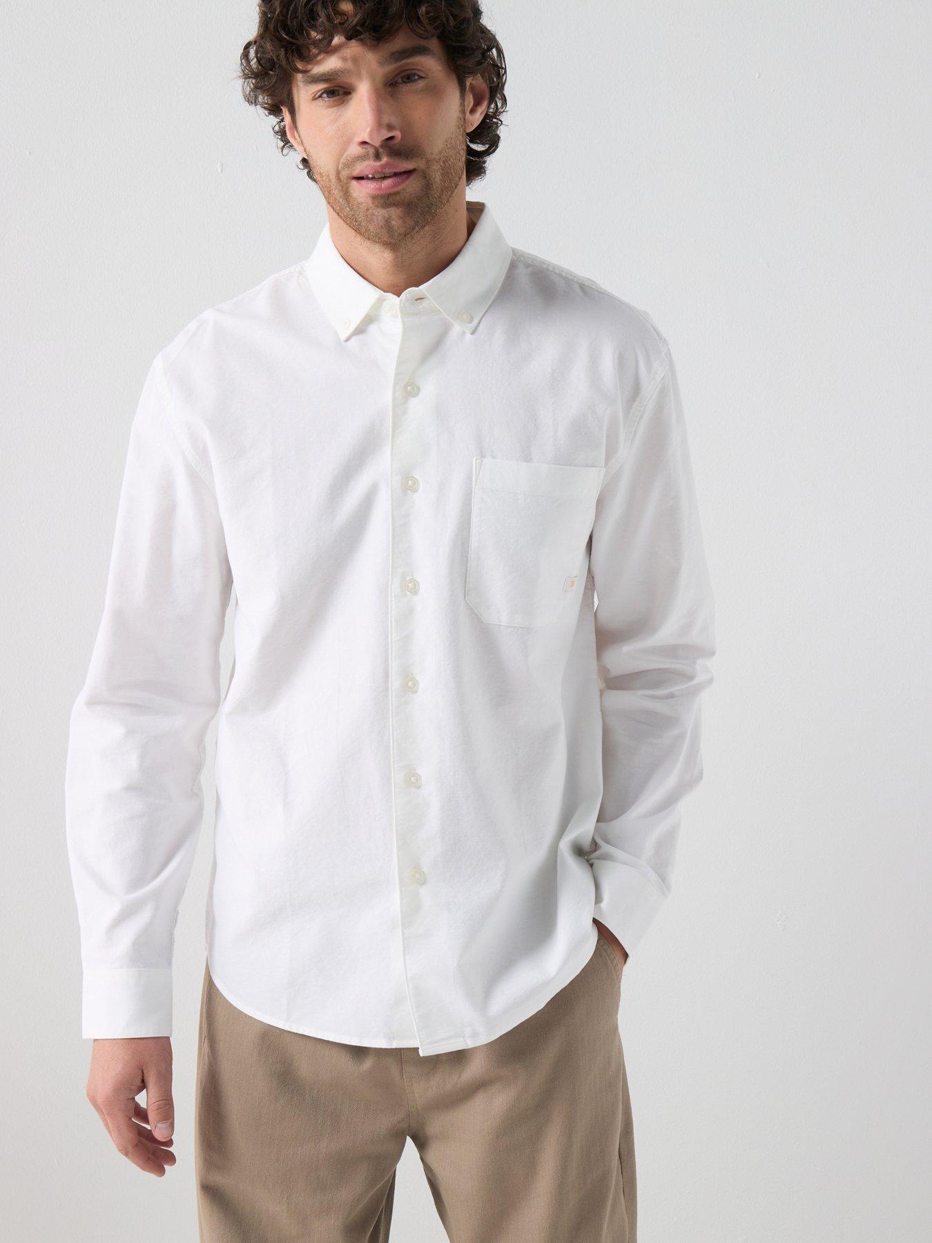 Farah Farah F Tab Brewer Boxy Fit Oxford Shirt - White